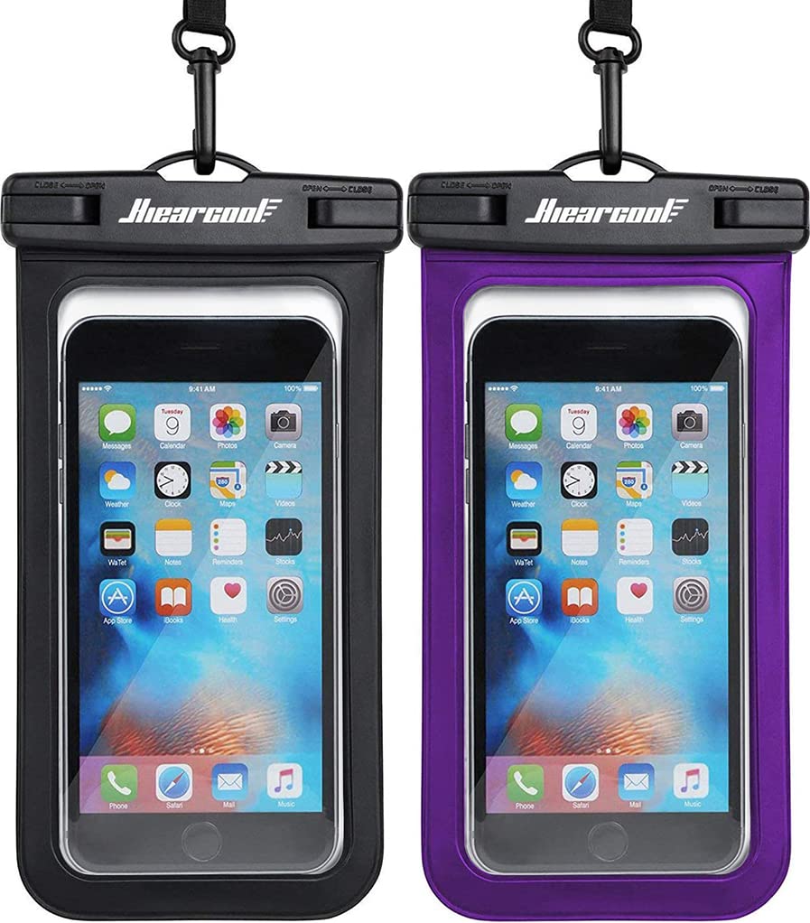 Hiearcool Waterproof Phone Pouch, Waterproof Phone Case for iPhone 15 14 13 12 Pro Max, IPX8 Cellphone Dry Bag Beach Cruise Ship Essentials 2Pack-8.3"