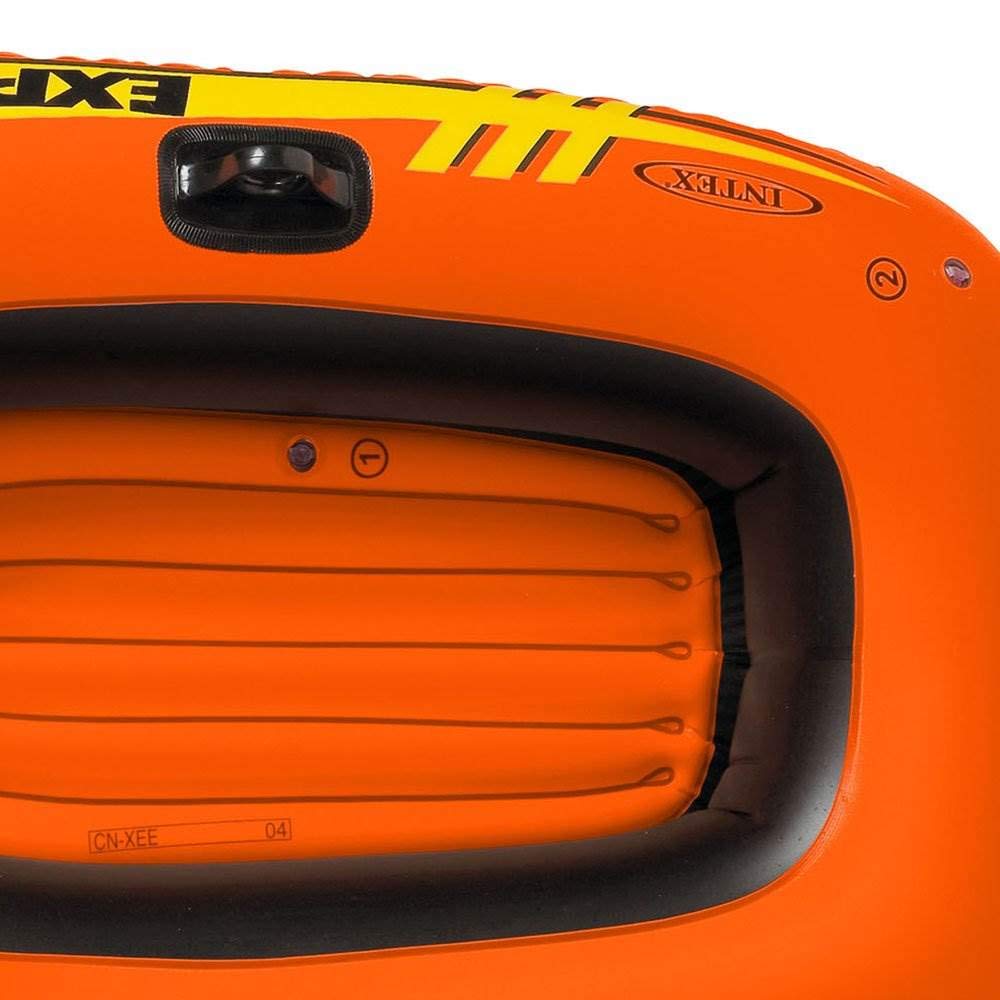 INTEX 58330EP Explorer 200 Inflatable Boat: 2-Person – Dual Air Chambers – Welded Oar Locks – Grab Rope – 210lb Weight Capacity