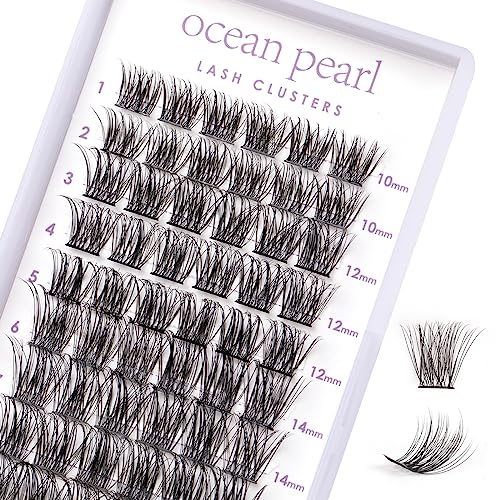 Lash Extension Kit 72 Cluster Individual Lashes Natural with Lash Bond and Seal Super Hold Eyelash Tweezers Lash Glue Remover Easy to Remove Lash Clusters Kit DIY at Home 10-16mm C/D Curl - OP01
