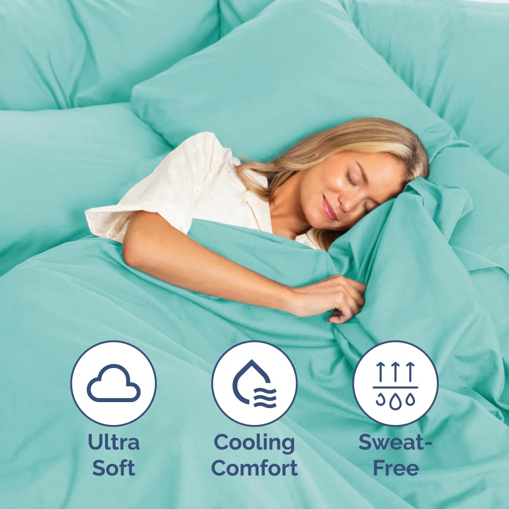 Queen Size 4 Piece Sheet Set - Comfy Breathable & Cooling Sheets - Hotel Luxury Bed Sheets for Women & Men - Deep Pockets, Easy-Fit, Extra Soft & Wrinkle Free Sheets - White Oeko-Tex Bed Sheet Set