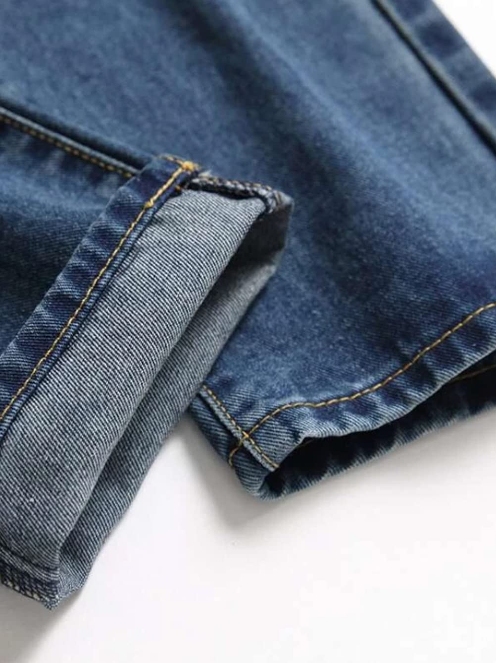 HUNGSON Men's Slim Fit Stretch Jeans Ripped Skinny Jeans for Men, Distressed Straight Leg Fashion Comfort Flex Waist Pants