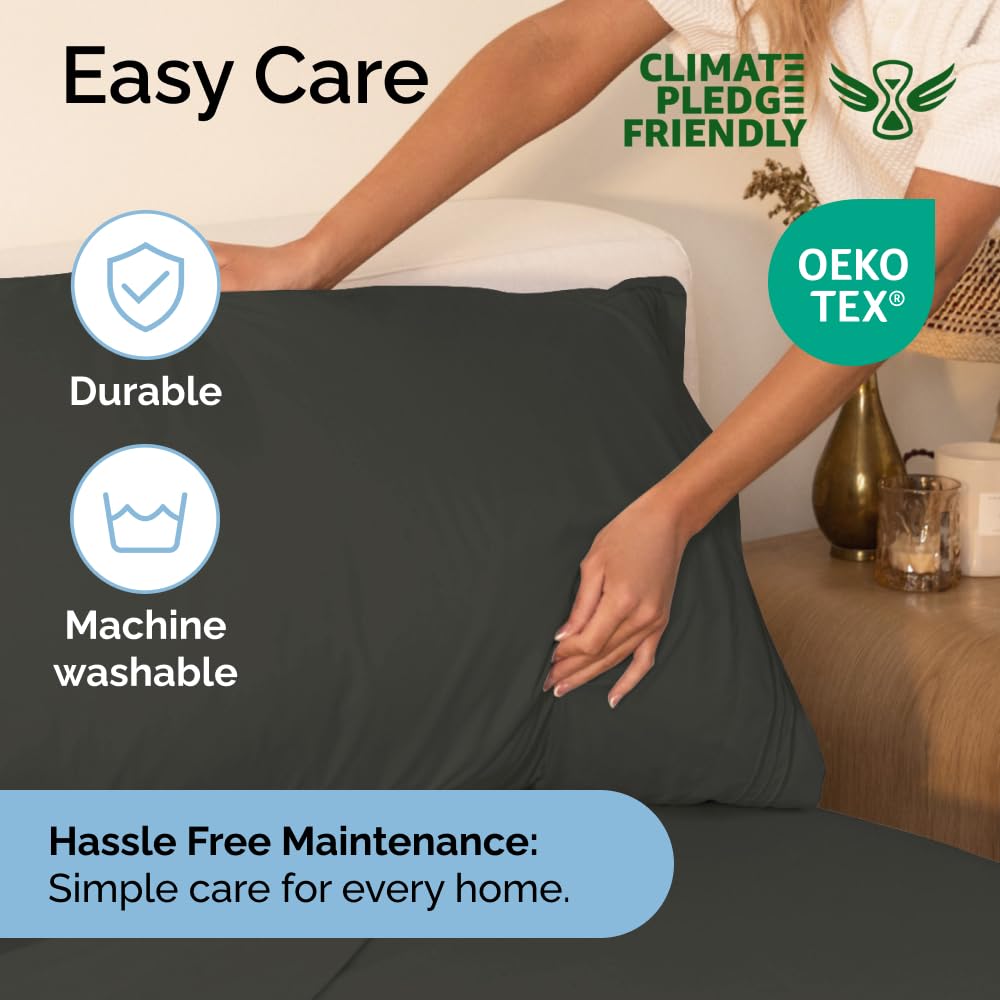 Queen Size 4 Piece Sheet Set - Comfy Breathable & Cooling Sheets - Hotel Luxury Bed Sheets for Women & Men - Deep Pockets, Easy-Fit, Extra Soft & Wrinkle Free Sheets - White Oeko-Tex Bed Sheet Set