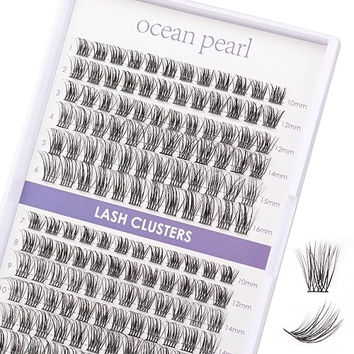 Lash Extension Kit 72 Cluster Individual Lashes Natural with Lash Bond and Seal Super Hold Eyelash Tweezers Lash Glue Remover Easy to Remove Lash Clusters Kit DIY at Home 10-16mm C/D Curl - OP01