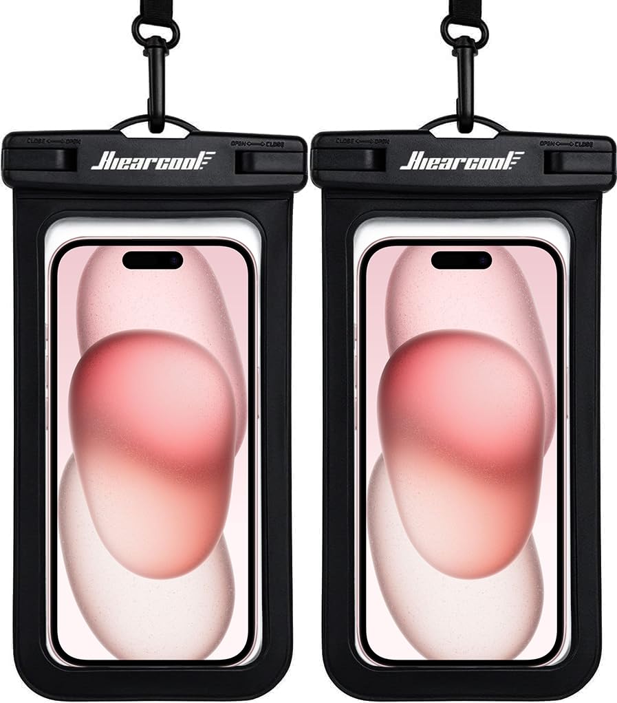 Hiearcool Waterproof Phone Pouch, Waterproof Phone Case for iPhone 15 14 13 12 Pro Max, IPX8 Cellphone Dry Bag Beach Cruise Ship Essentials 2Pack-8.3"