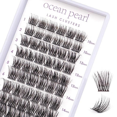 Lash Extension Kit 72 Cluster Individual Lashes Natural with Lash Bond and Seal Super Hold Eyelash Tweezers Lash Glue Remover Easy to Remove Lash Clusters Kit DIY at Home 10-16mm C/D Curl - OP01