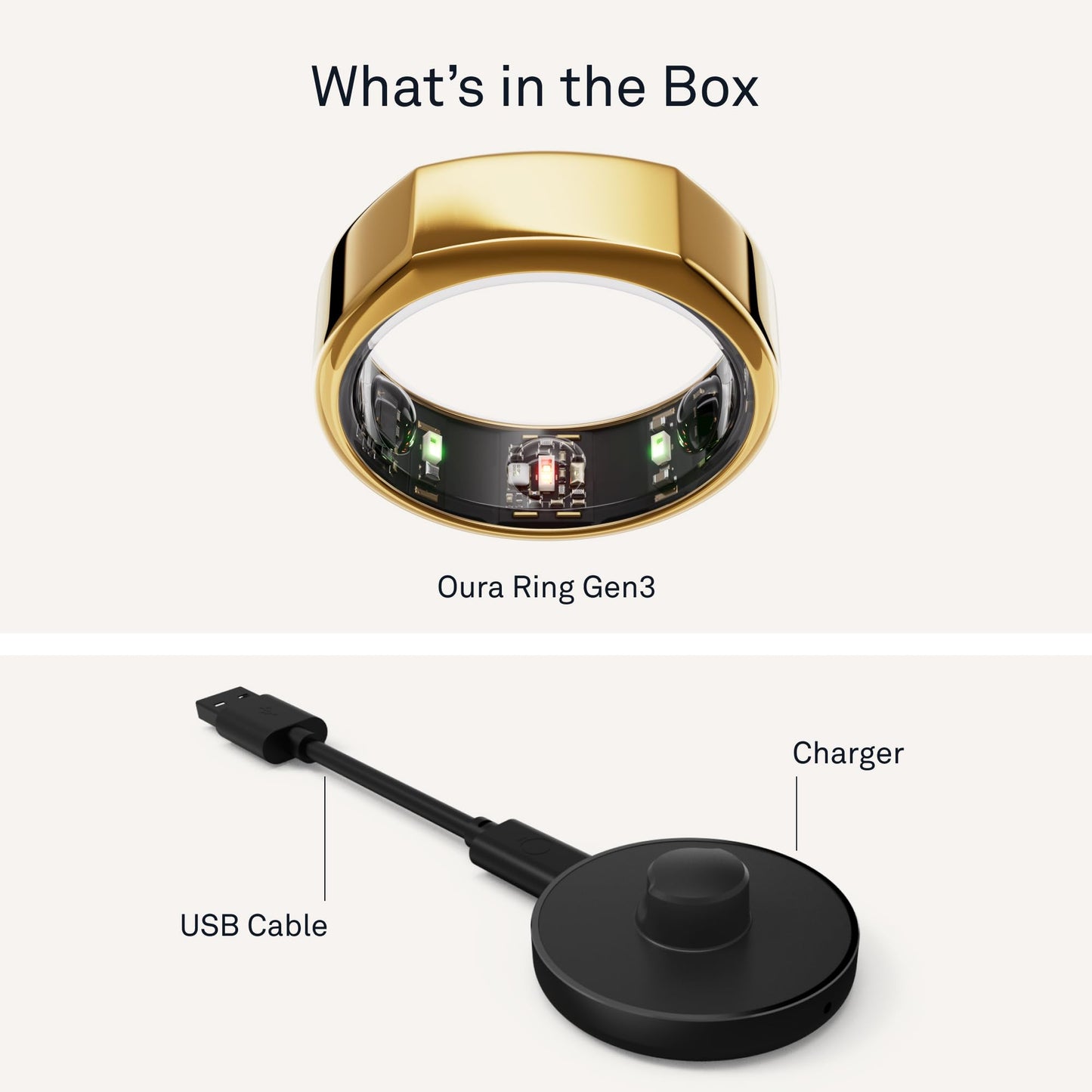 OURA SILVER RING GEN3 HORIZON HEART RATE- FITNESS TRACKER- 5-7 DAY BATTERY LIFE