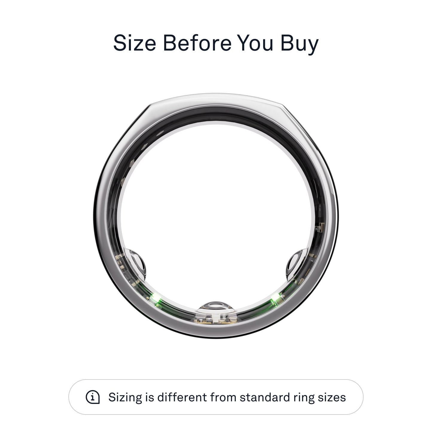 OURA SILVER RING GEN3 HORIZON HEART RATE- FITNESS TRACKER- 5-7 DAY BATTERY LIFE