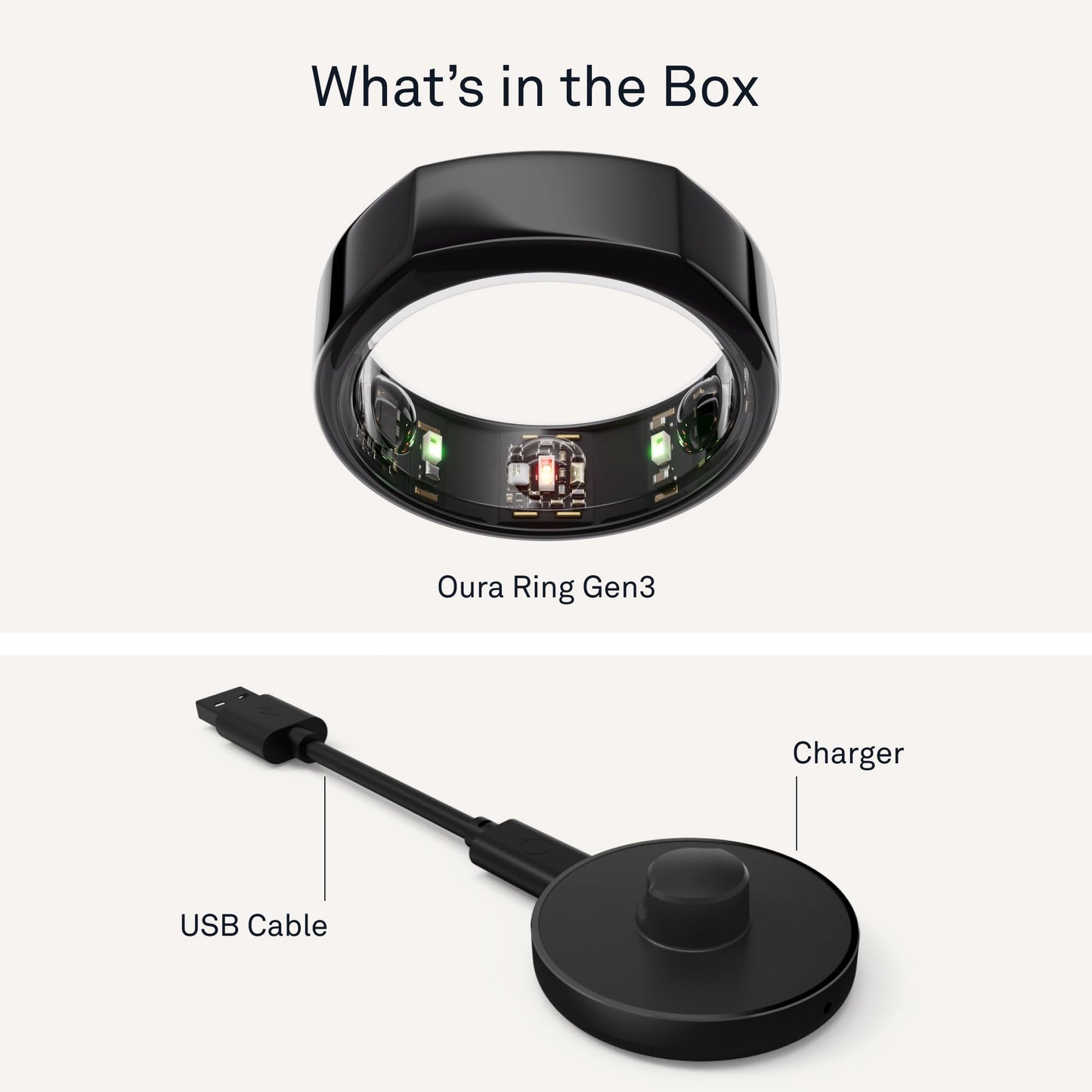 OURA SILVER RING GEN3 HORIZON HEART RATE- FITNESS TRACKER- 5-7 DAY BATTERY LIFE