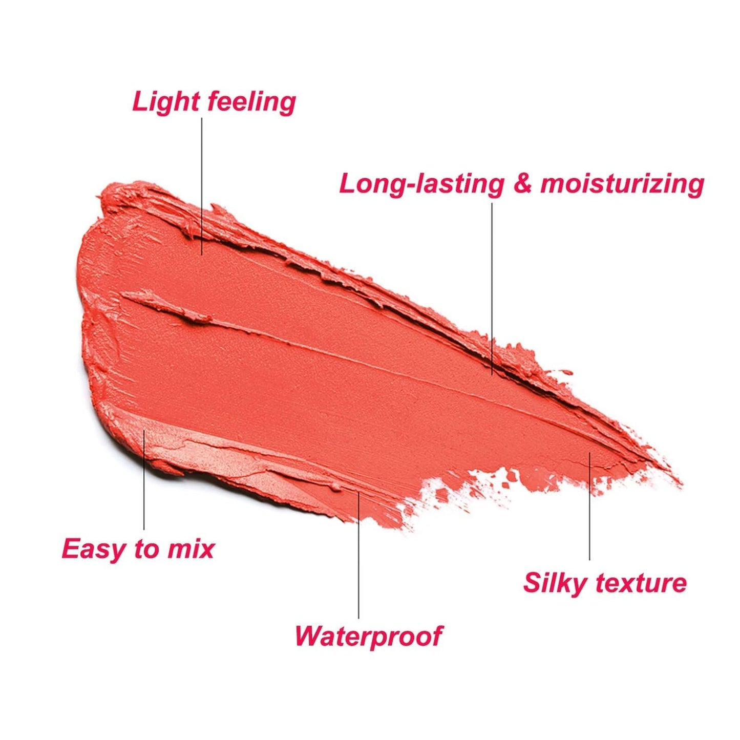 Multi-Use Makeup Blush Stick - Waterproof, Tinted Moisturizer for Eyes, Lips, Cheeks in Shy Pink