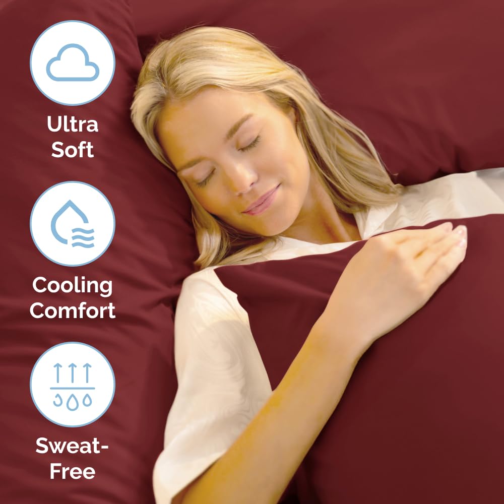 Queen Size 4 Piece Sheet Set - Comfy Breathable & Cooling Sheets - Hotel Luxury Bed Sheets for Women & Men - Deep Pockets, Easy-Fit, Extra Soft & Wrinkle Free Sheets - White Oeko-Tex Bed Sheet Set