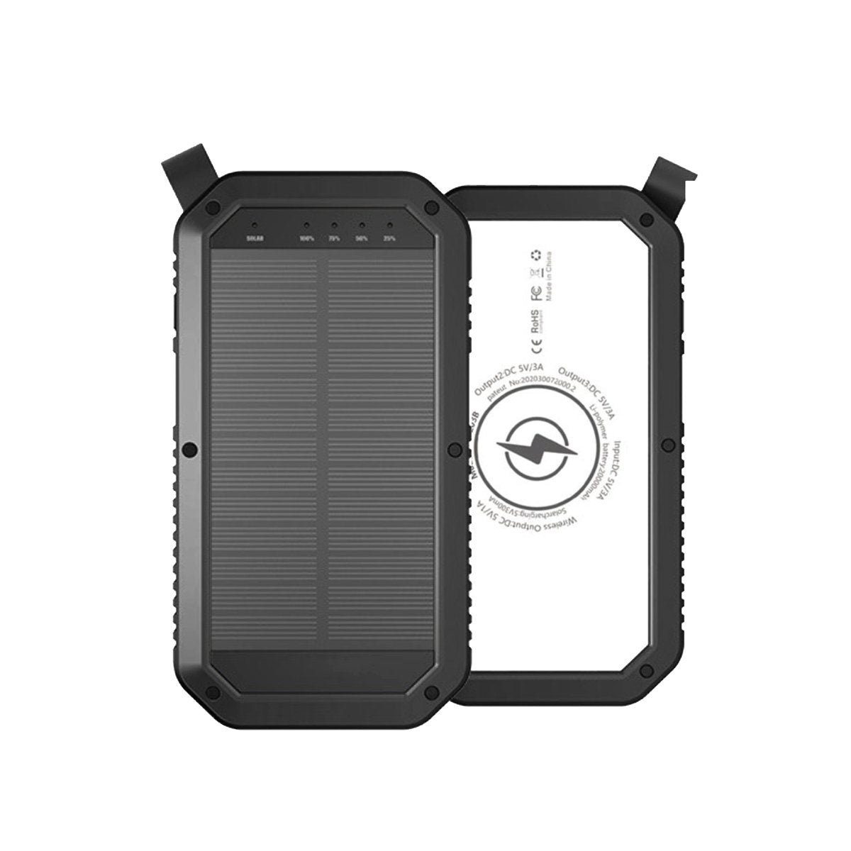 Solar Powered Waterproof LED Light 3 USB Ports Multi Charger 10,000 mAh