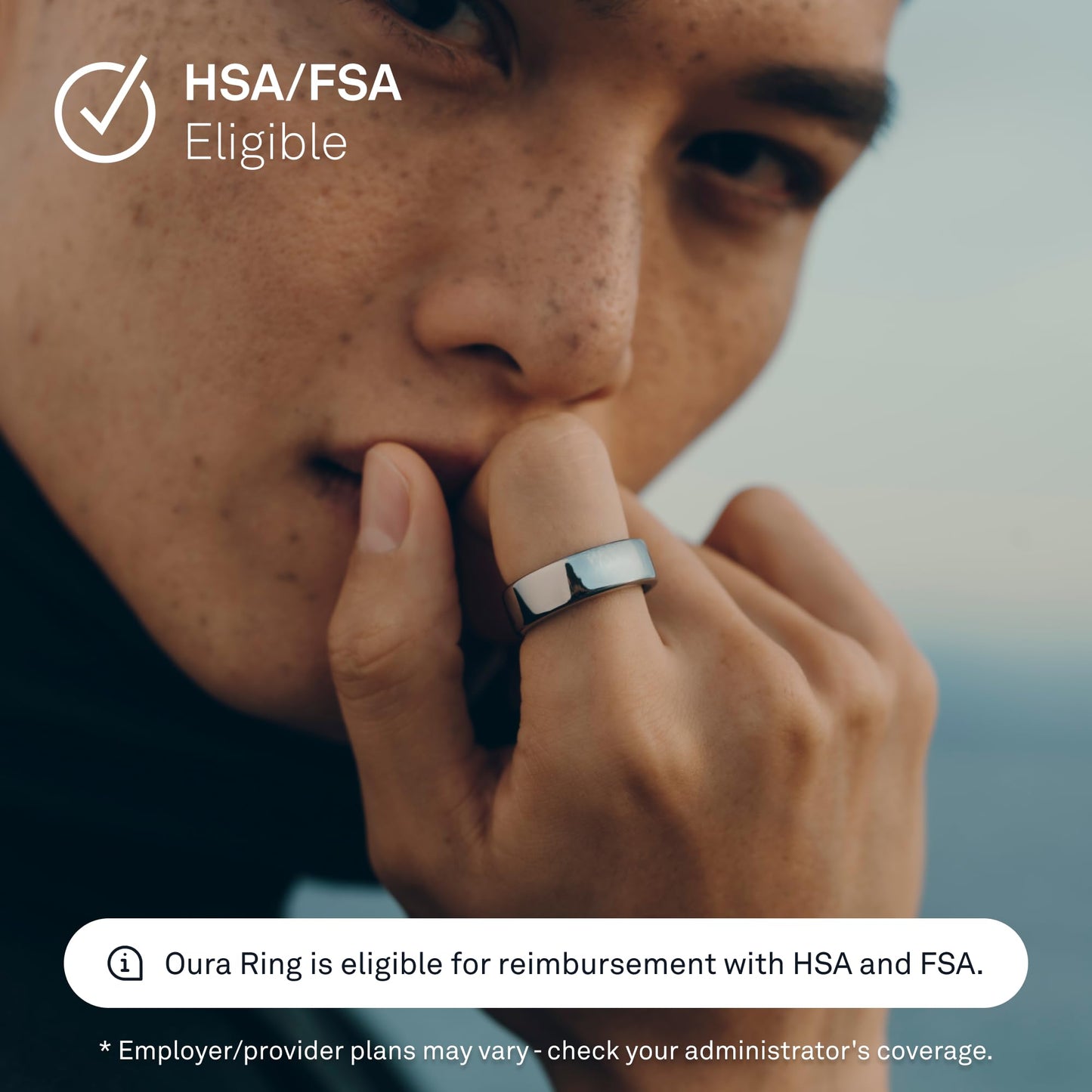 OURA SILVER RING GEN3 HORIZON HEART RATE- FITNESS TRACKER- 5-7 DAY BATTERY LIFE