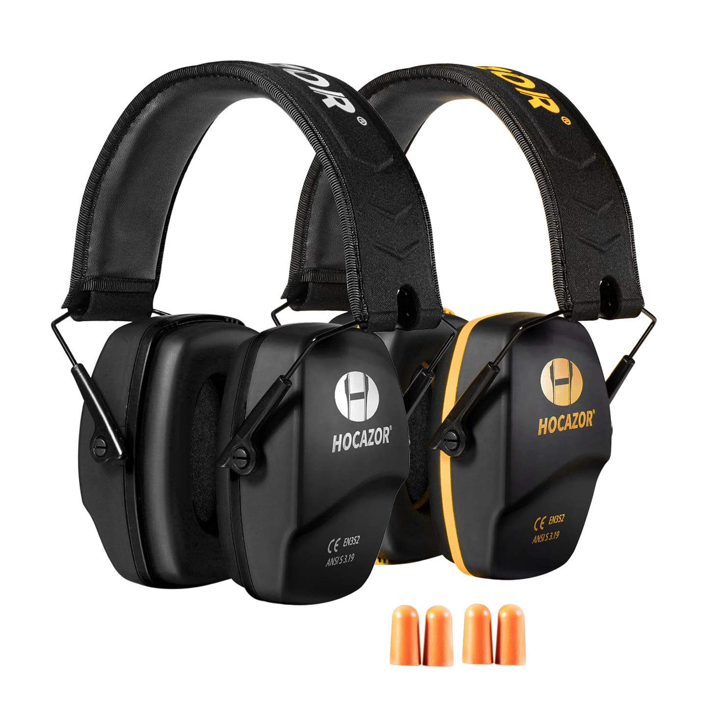 Hocazor Shooting Ear Protection NRR 26dB Suit for Shooters Hunting Range Racing Concert Sports Events Airports - Black&Purple HO1006