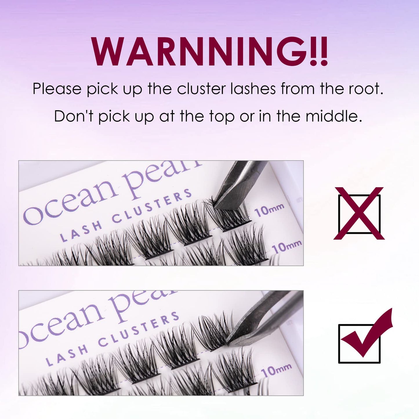 Lash Extension Kit 72 Cluster Individual Lashes Natural with Lash Bond and Seal Super Hold Eyelash Tweezers Lash Glue Remover Easy to Remove Lash Clusters Kit DIY at Home 10-16mm C/D Curl - OP01