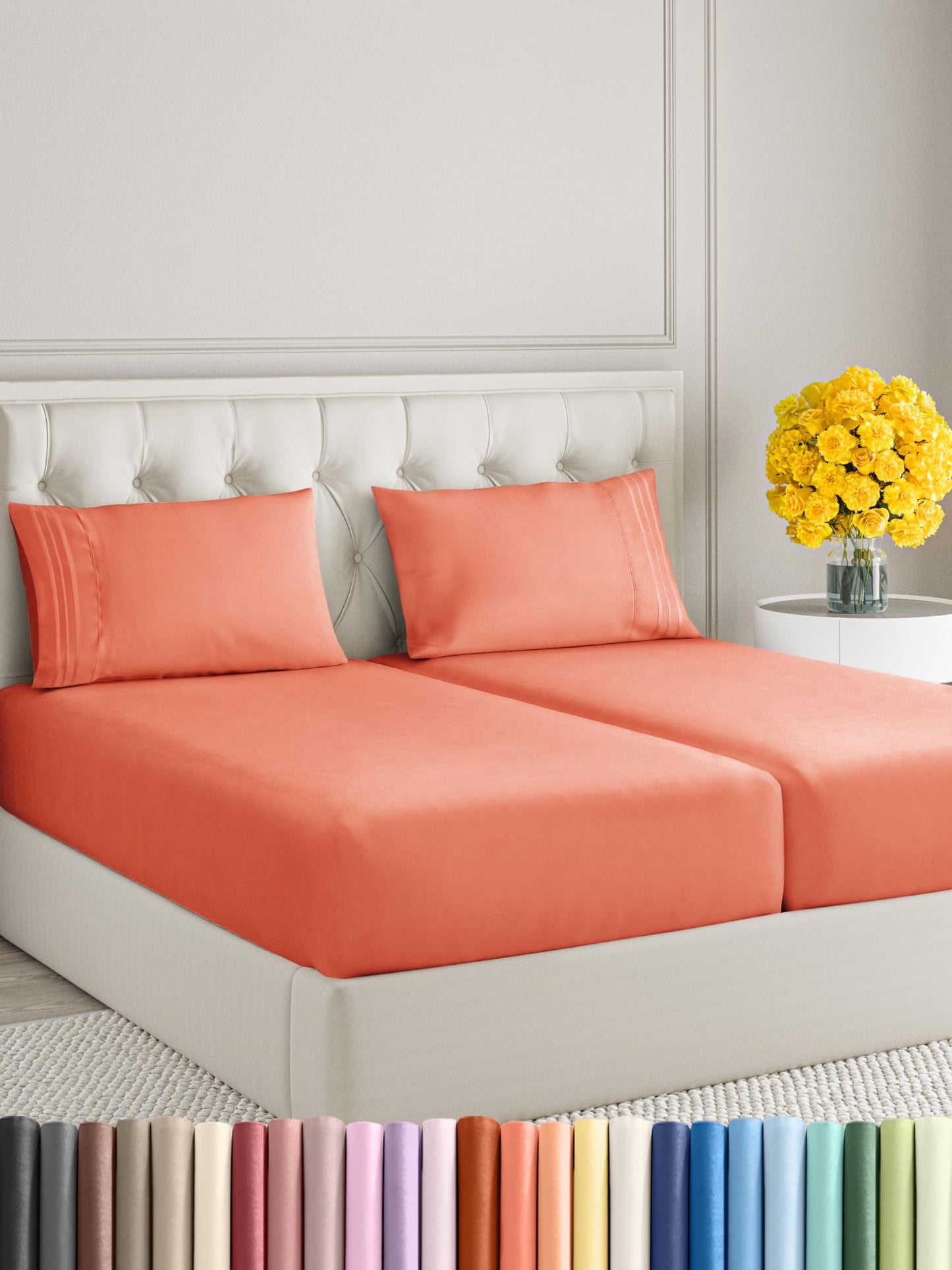 Queen Size 4 Piece Sheet Set - Comfy Breathable & Cooling Sheets - Hotel Luxury Bed Sheets for Women & Men - Deep Pockets, Easy-Fit, Extra Soft & Wrinkle Free Sheets - White Oeko-Tex Bed Sheet Set