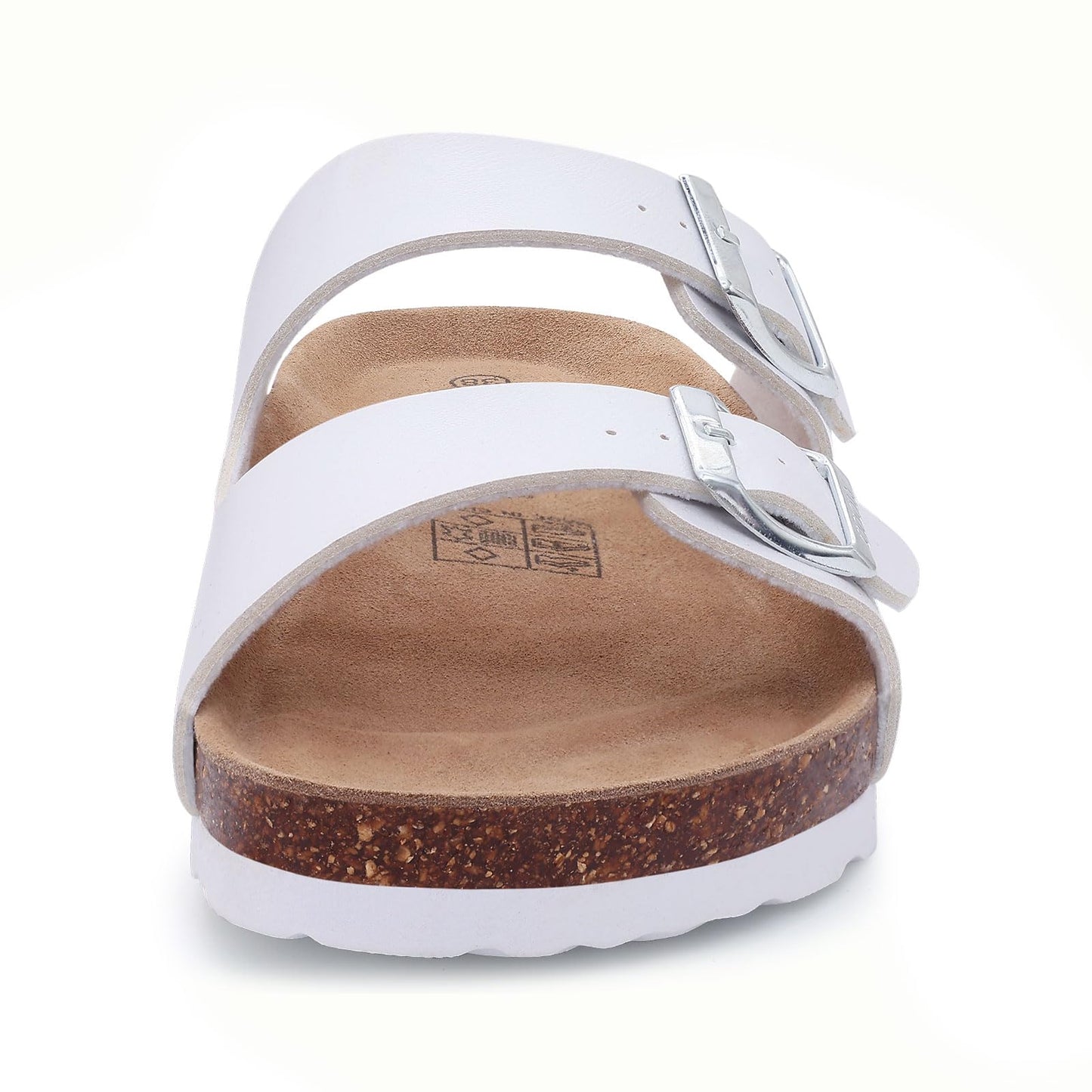 ODOLY Women's Cork Footbed Slide Sandal, Arch Support Summer Outdoor Sandals with Adjustable Buckle, Black US Women Size 10, EU Women Size 41