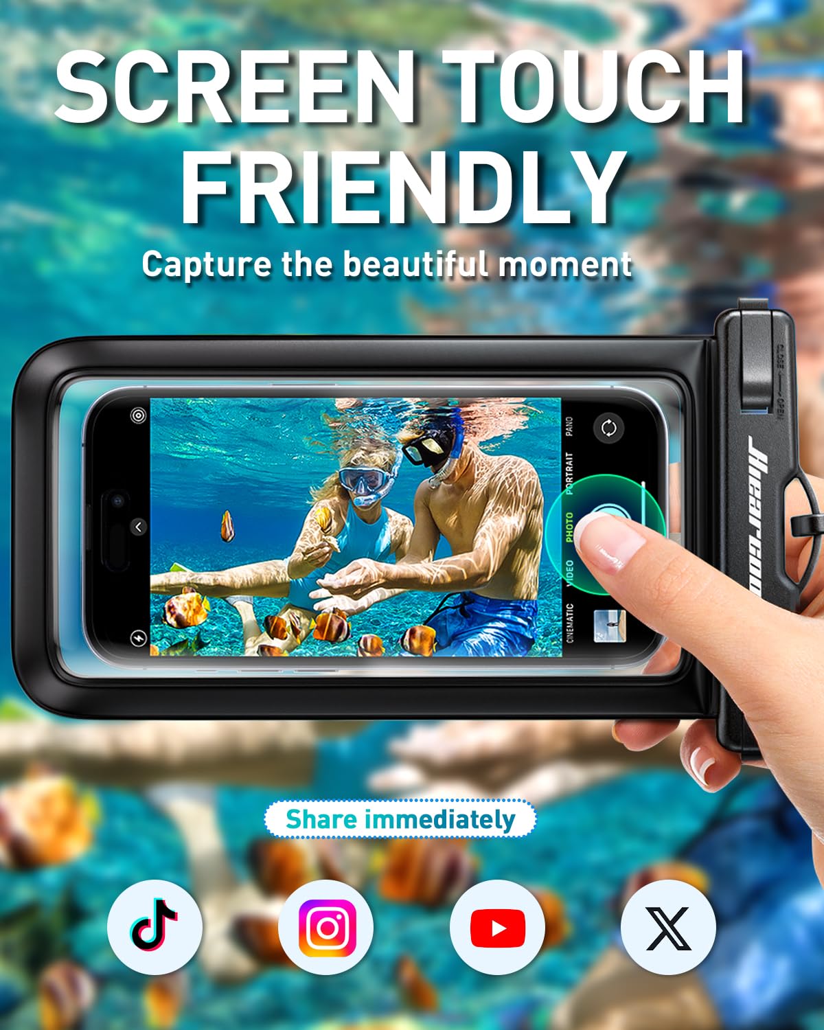 Hiearcool Waterproof Phone Pouch, Waterproof Phone Case for iPhone 15 14 13 12 Pro Max, IPX8 Cellphone Dry Bag Beach Cruise Ship Essentials 2Pack-8.3"