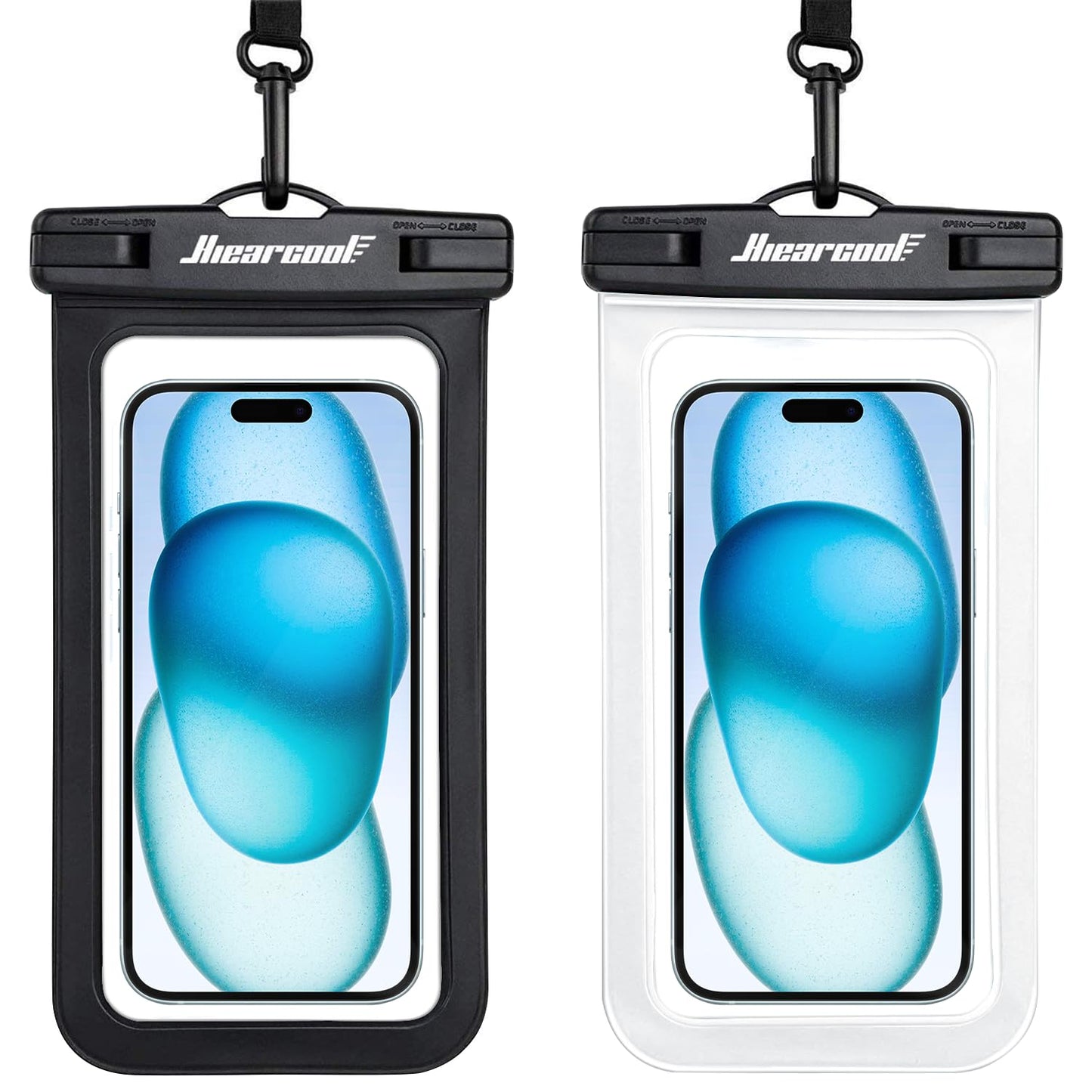Hiearcool Waterproof Phone Pouch, Waterproof Phone Case for iPhone 15 14 13 12 Pro Max, IPX8 Cellphone Dry Bag Beach Cruise Ship Essentials 2Pack-8.3"