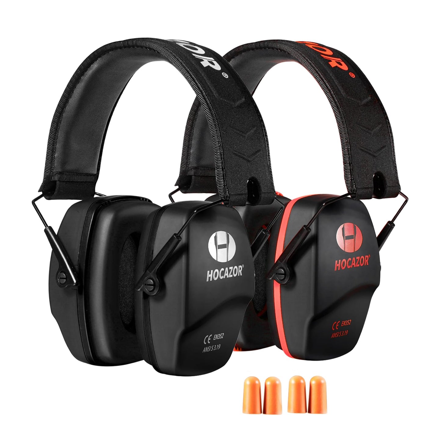 Hocazor Shooting Ear Protection NRR 26dB Suit for Shooters Hunting Range Racing Concert Sports Events Airports - Black&Purple HO1006