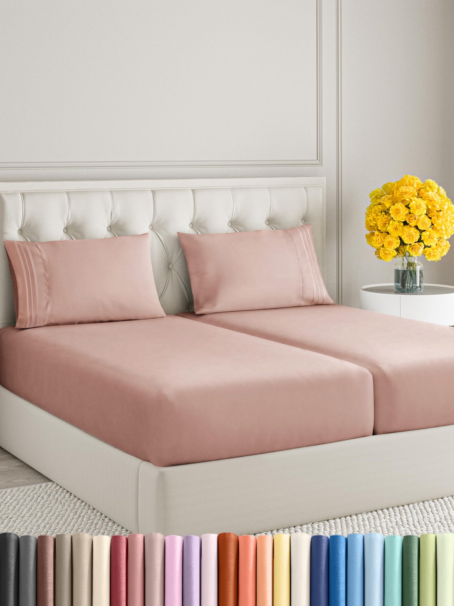 Queen Size 4 Piece Sheet Set - Comfy Breathable & Cooling Sheets - Hotel Luxury Bed Sheets for Women & Men - Deep Pockets, Easy-Fit, Extra Soft & Wrinkle Free Sheets - White Oeko-Tex Bed Sheet Set