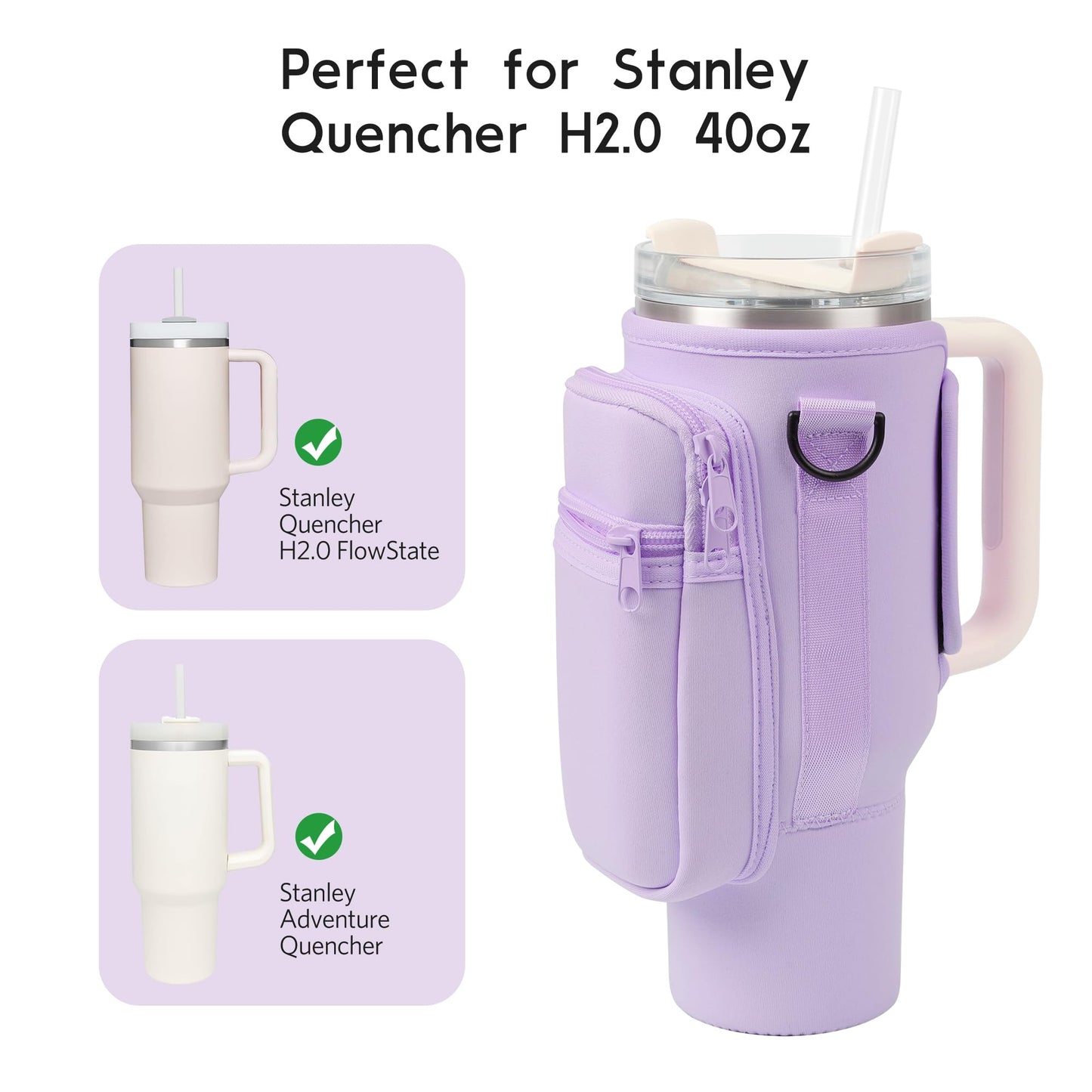 Stanley Cup Carrier With Pocket With Adjustable Strap