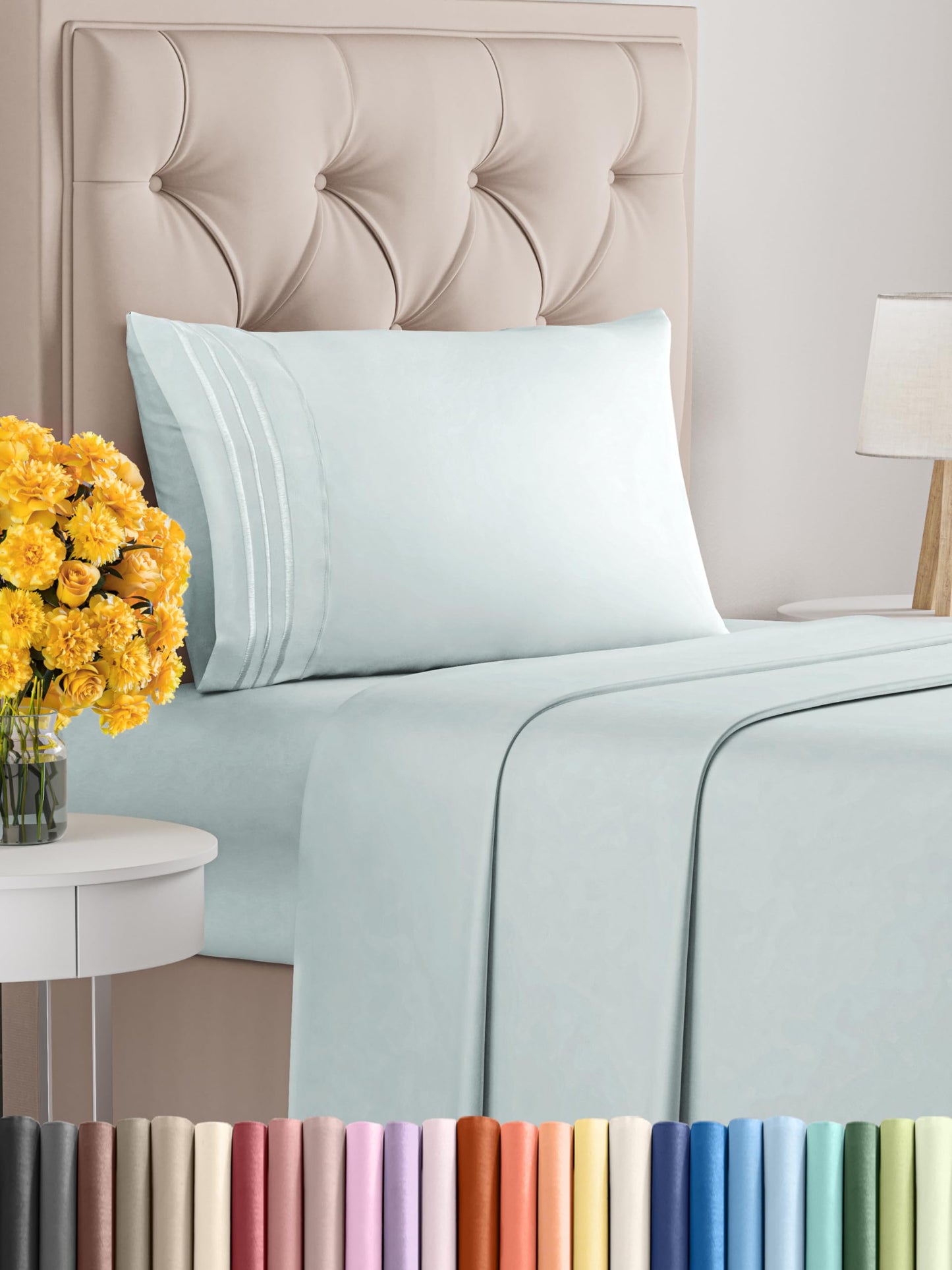 Queen Size 4 Piece Sheet Set - Comfy Breathable & Cooling Sheets - Hotel Luxury Bed Sheets for Women & Men - Deep Pockets, Easy-Fit, Extra Soft & Wrinkle Free Sheets - White Oeko-Tex Bed Sheet Set