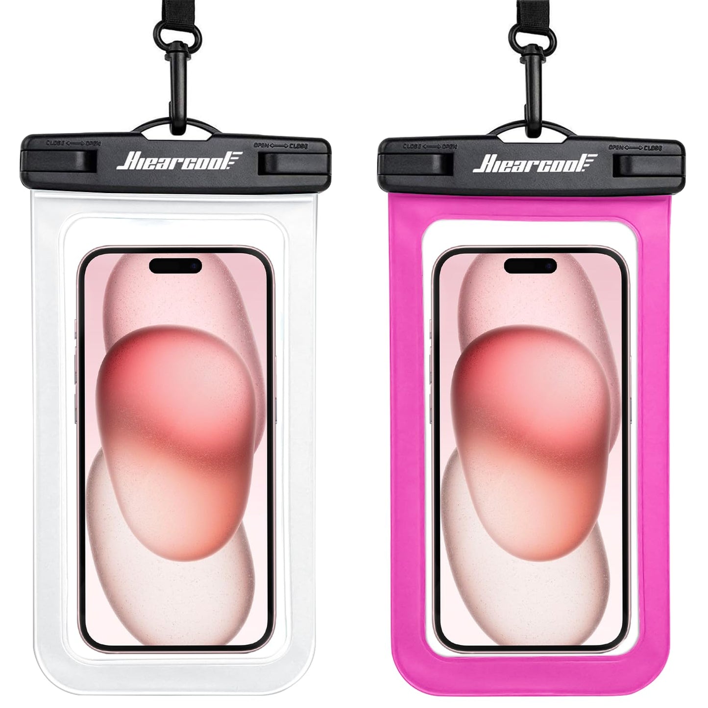 Hiearcool Waterproof Phone Pouch, Waterproof Phone Case for iPhone 15 14 13 12 Pro Max, IPX8 Cellphone Dry Bag Beach Cruise Ship Essentials 2Pack-8.3"