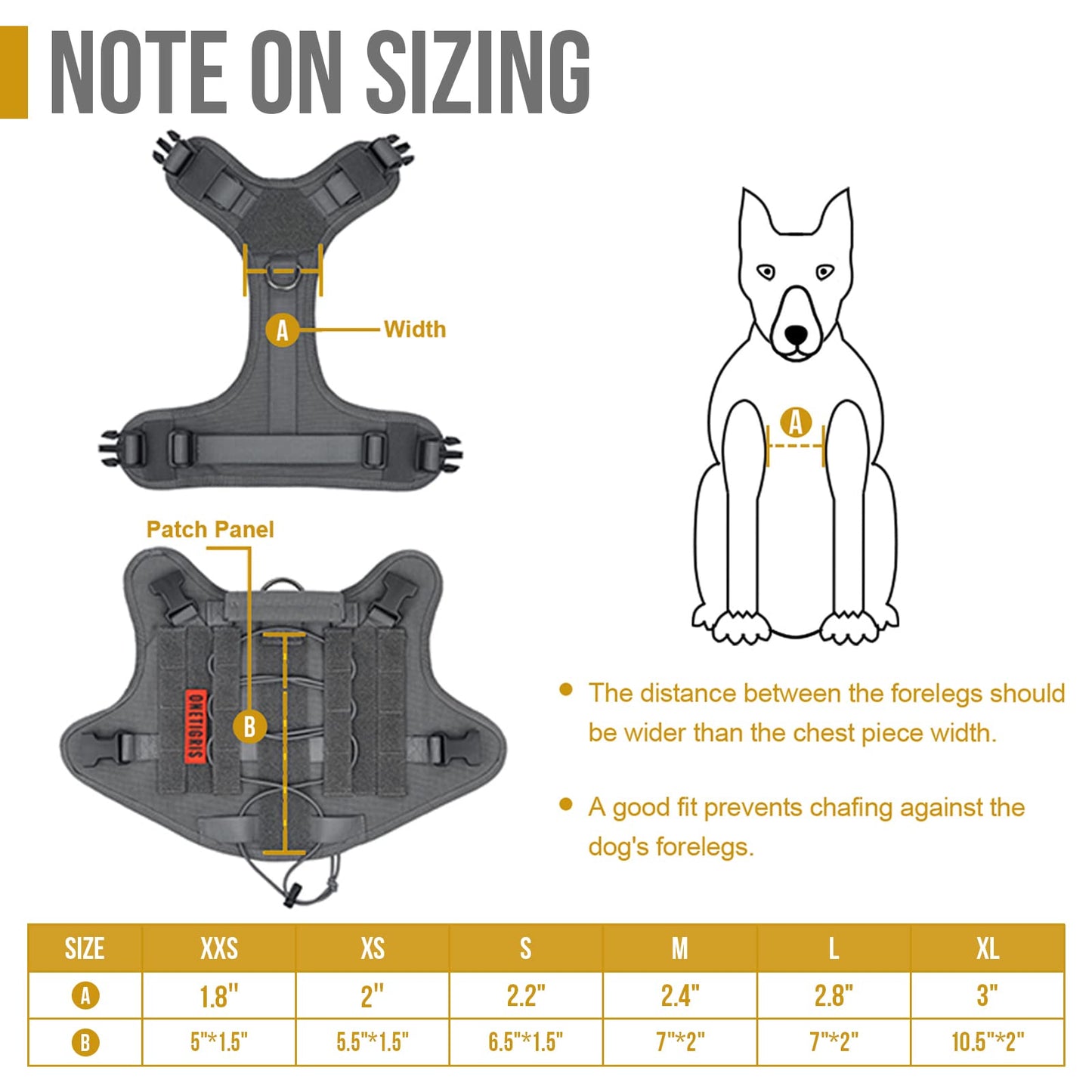OneTigris Tactical Dog Harness - Fire Watcher Comfortable Patrol Vest (Black, Medium)