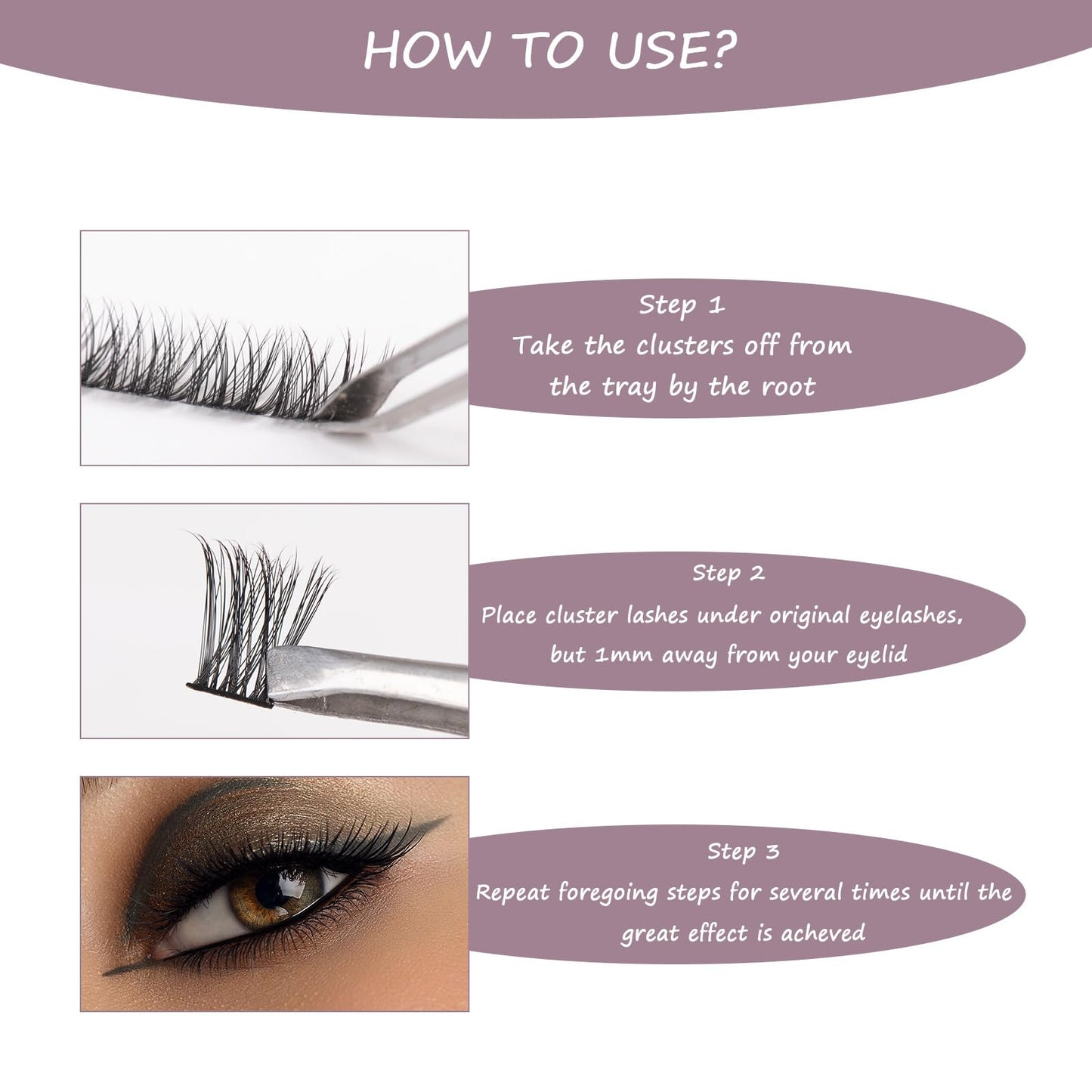 Lash Extension Kit 72 Cluster Individual Lashes Natural with Lash Bond and Seal Super Hold Eyelash Tweezers Lash Glue Remover Easy to Remove Lash Clusters Kit DIY at Home 10-16mm C/D Curl - OP01