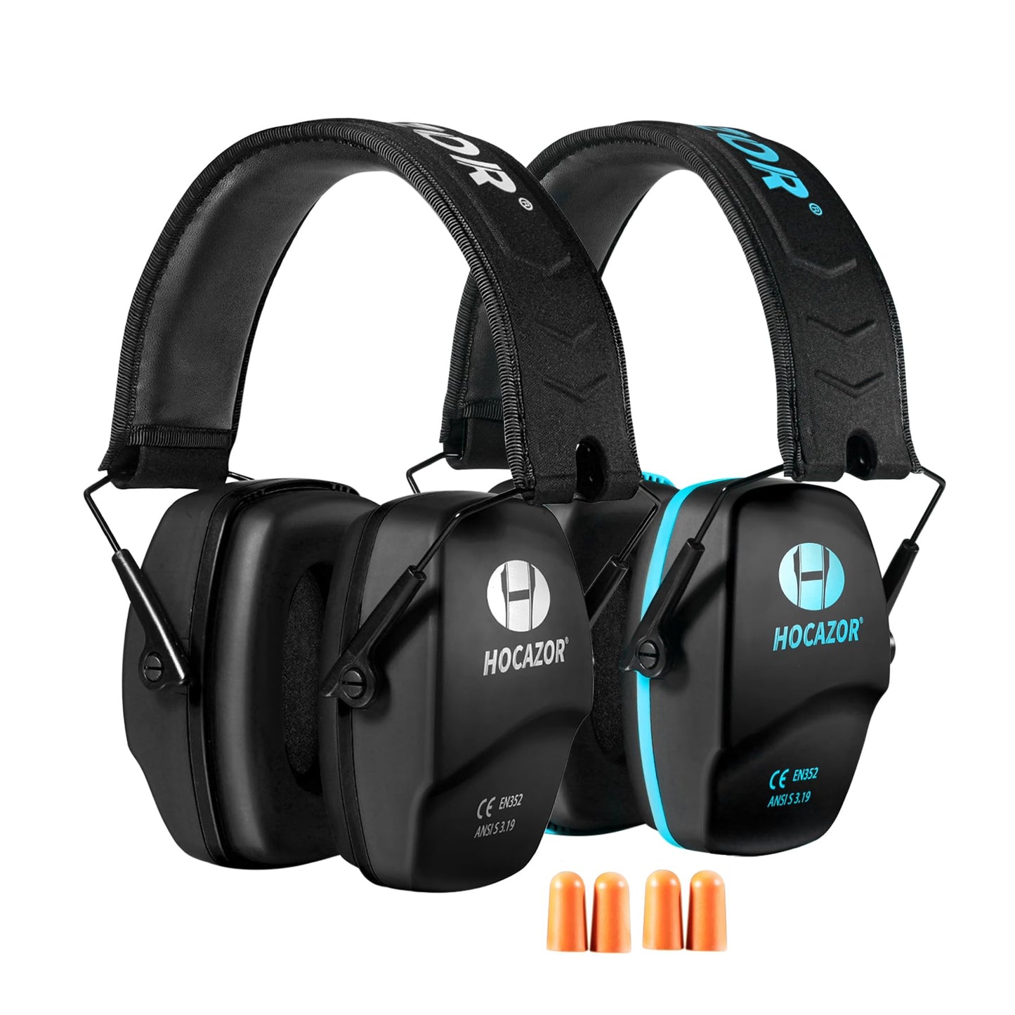 Hocazor Shooting Ear Protection NRR 26dB Suit for Shooters Hunting Range Racing Concert Sports Events Airports - Black&Purple HO1006