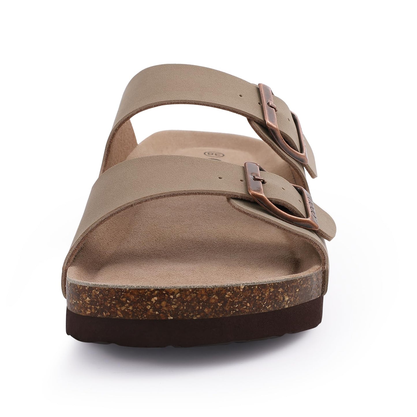 ODOLY Women's Cork Footbed Slide Sandal, Arch Support Summer Outdoor Sandals with Adjustable Buckle, Black US Women Size 10, EU Women Size 41