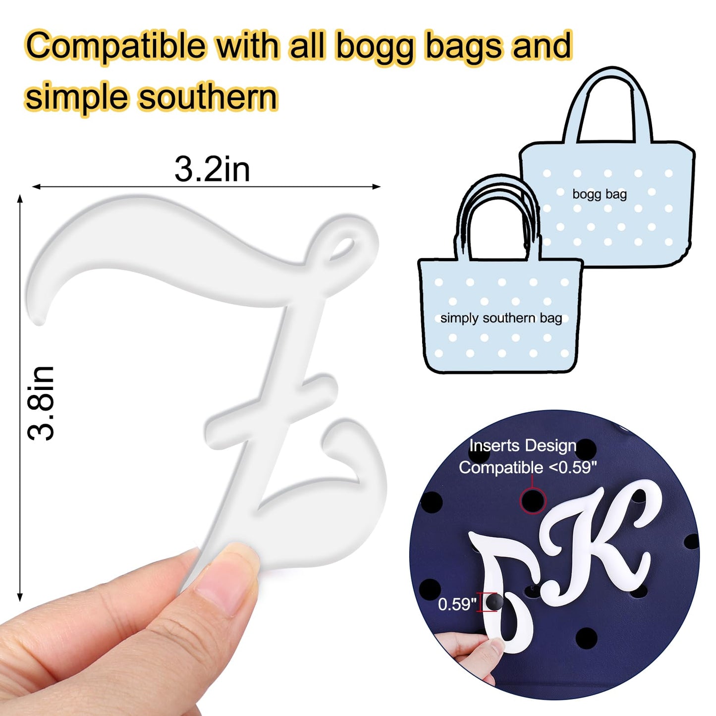 Letter Charms for Bogg Bag