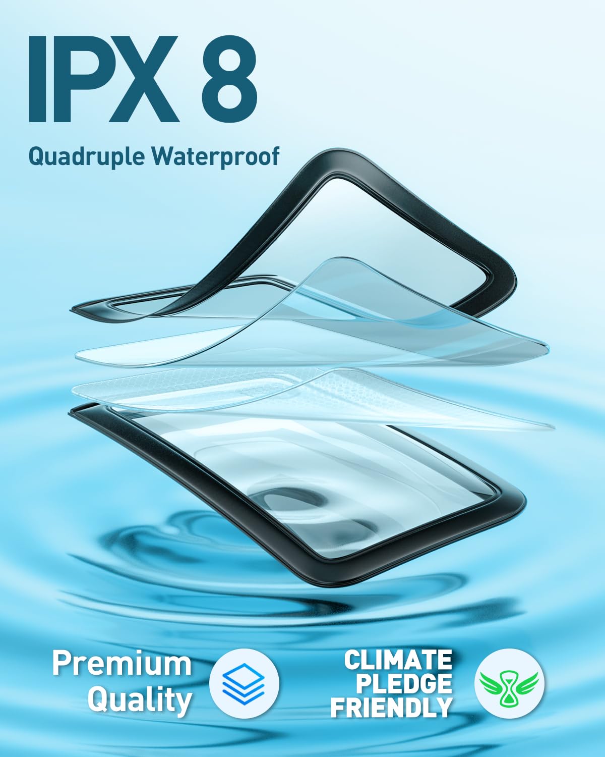 Hiearcool Waterproof Phone Pouch, Waterproof Phone Case for iPhone 15 14 13 12 Pro Max, IPX8 Cellphone Dry Bag Beach Cruise Ship Essentials 2Pack-8.3"