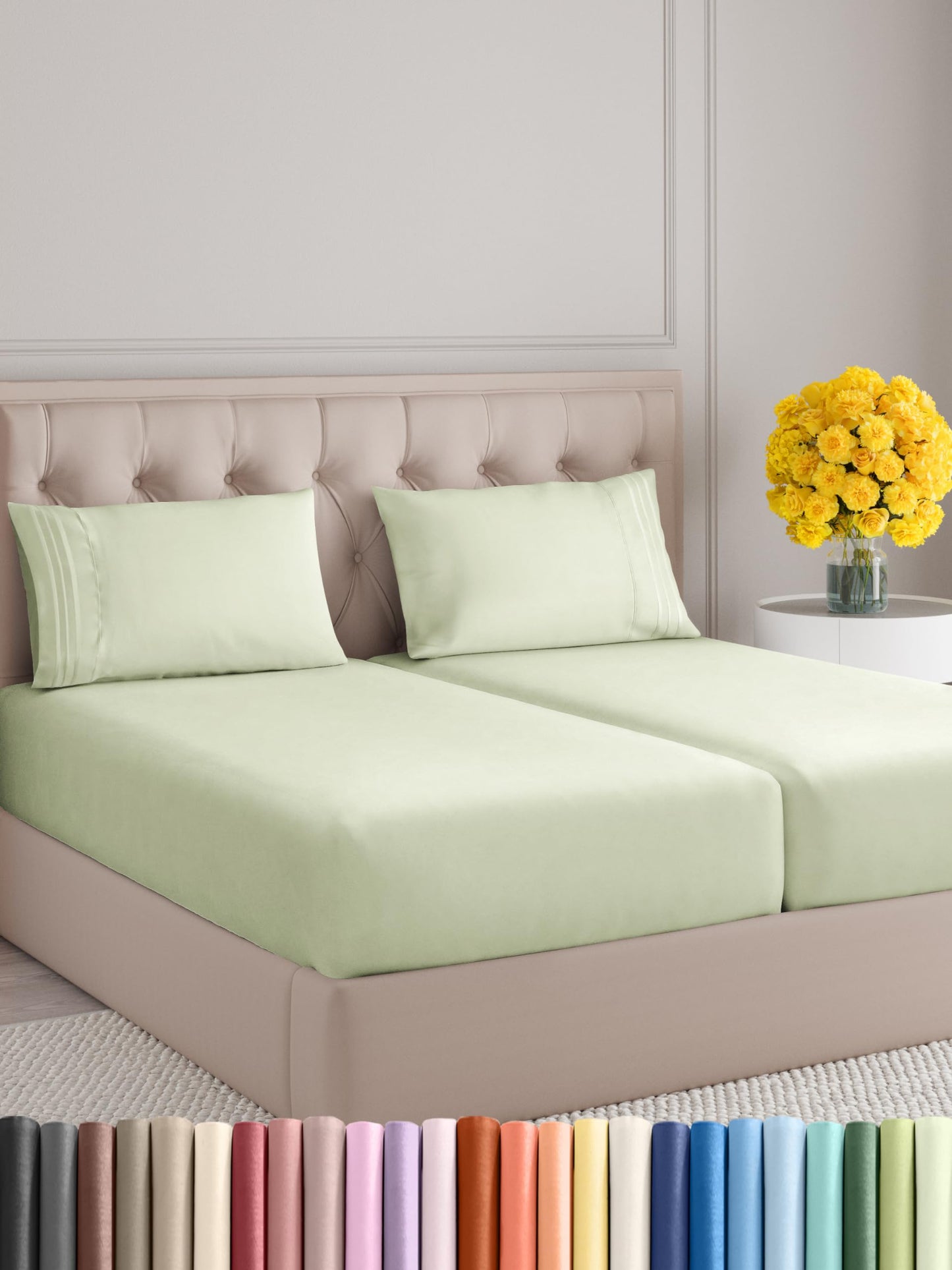 Queen Size 4 Piece Sheet Set - Comfy Breathable & Cooling Sheets - Hotel Luxury Bed Sheets for Women & Men - Deep Pockets, Easy-Fit, Extra Soft & Wrinkle Free Sheets - White Oeko-Tex Bed Sheet Set