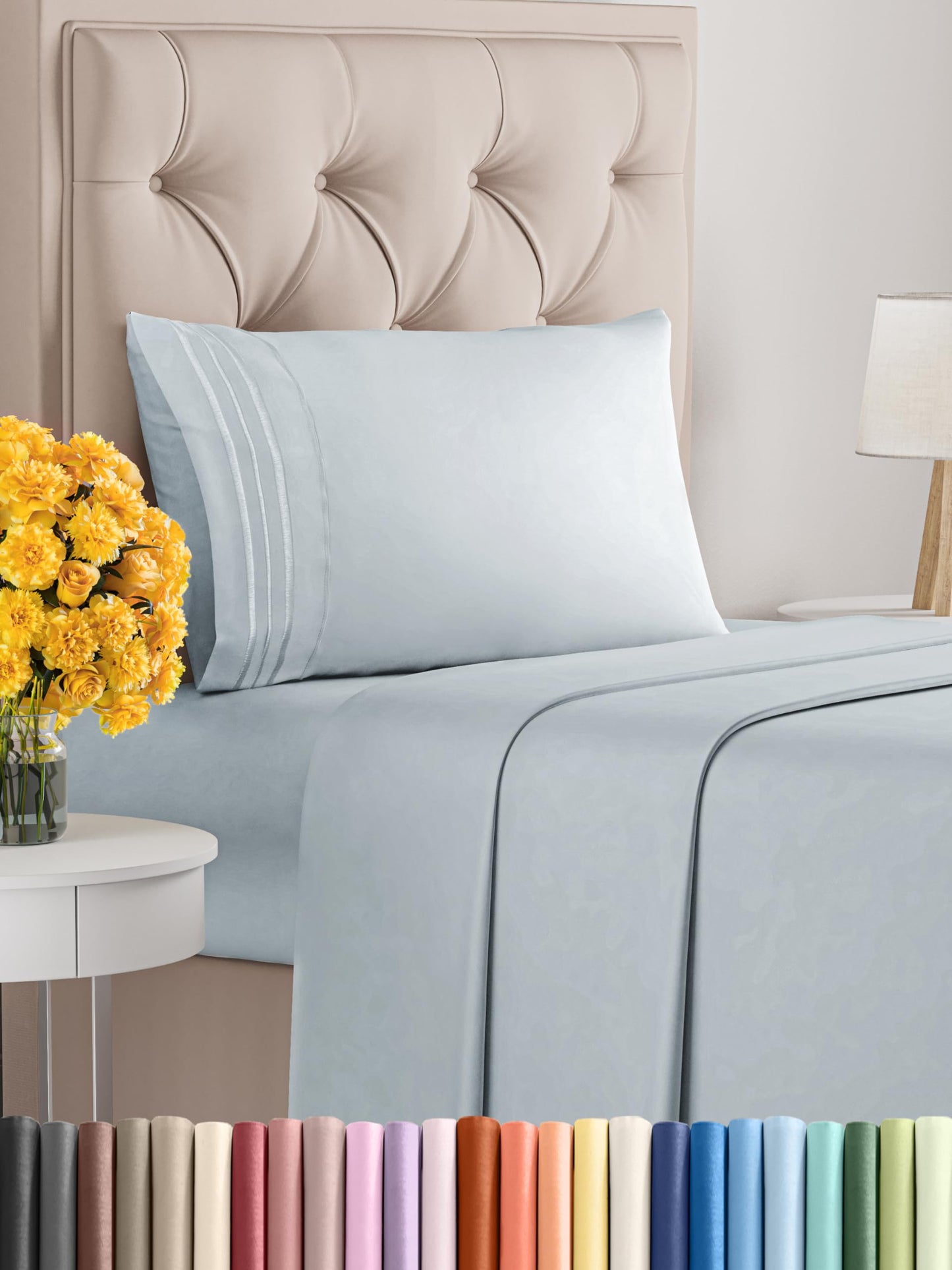 Queen Size 4 Piece Sheet Set - Comfy Breathable & Cooling Sheets - Hotel Luxury Bed Sheets for Women & Men - Deep Pockets, Easy-Fit, Extra Soft & Wrinkle Free Sheets - White Oeko-Tex Bed Sheet Set