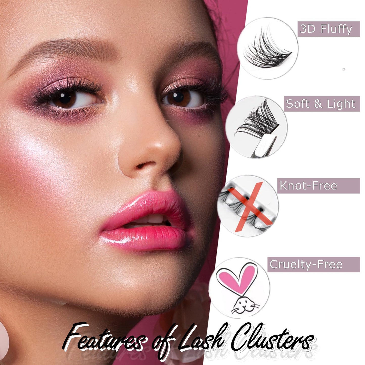 Lash Extension Kit 72 Cluster Individual Lashes Natural with Lash Bond and Seal Super Hold Eyelash Tweezers Lash Glue Remover Easy to Remove Lash Clusters Kit DIY at Home 10-16mm C/D Curl - OP01
