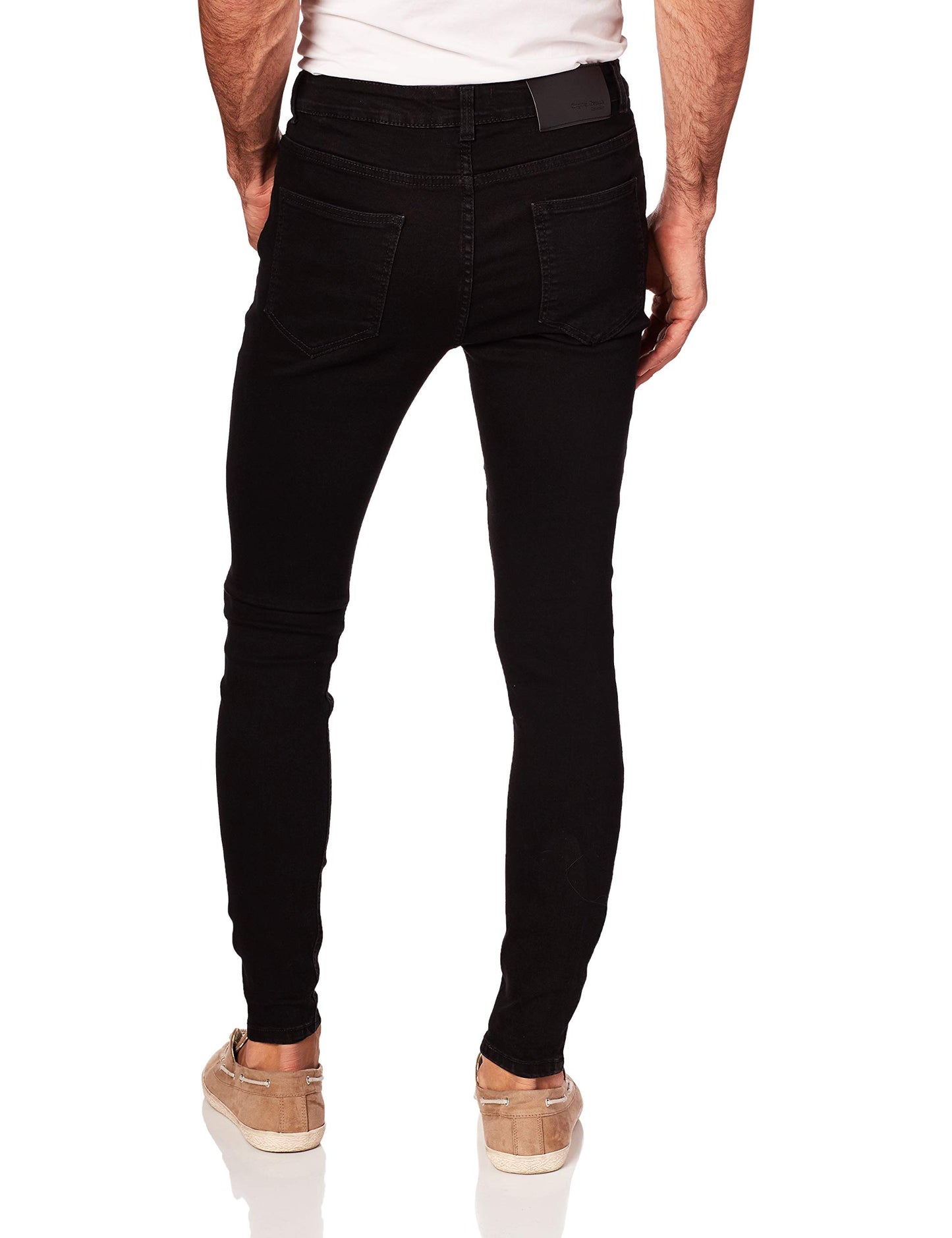 GINGTTO Men's Skinny Stretch Jeans Slim Fit (32, Black)
