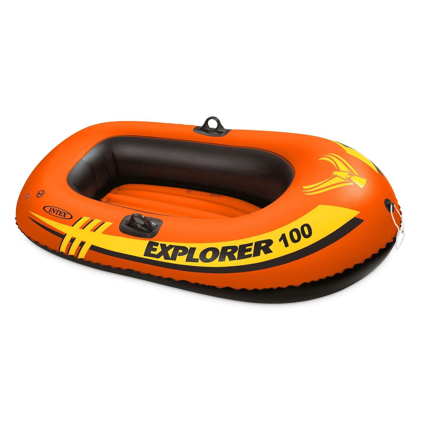 INTEX 58330EP Explorer 200 Inflatable Boat: 2-Person – Dual Air Chambers – Welded Oar Locks – Grab Rope – 210lb Weight Capacity