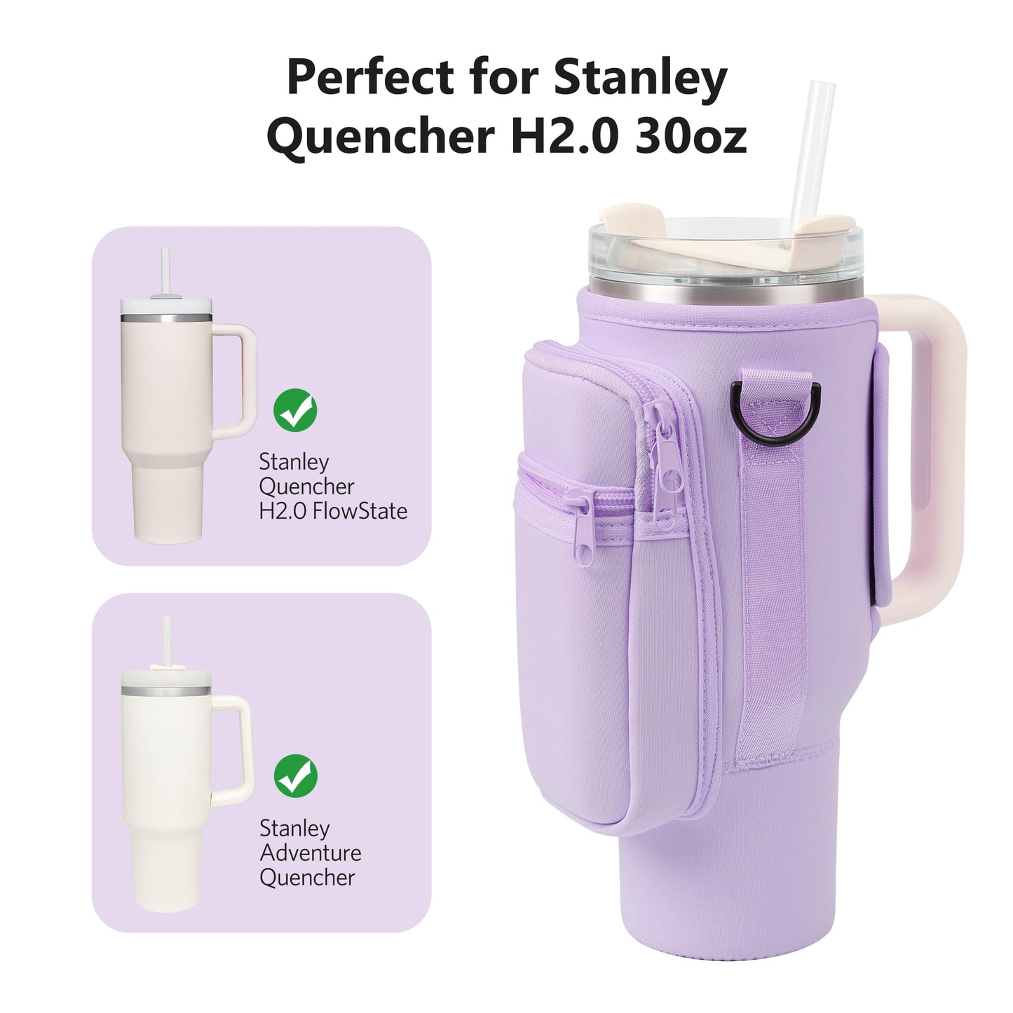 Stanley Cup Carrier With Pocket With Adjustable Strap