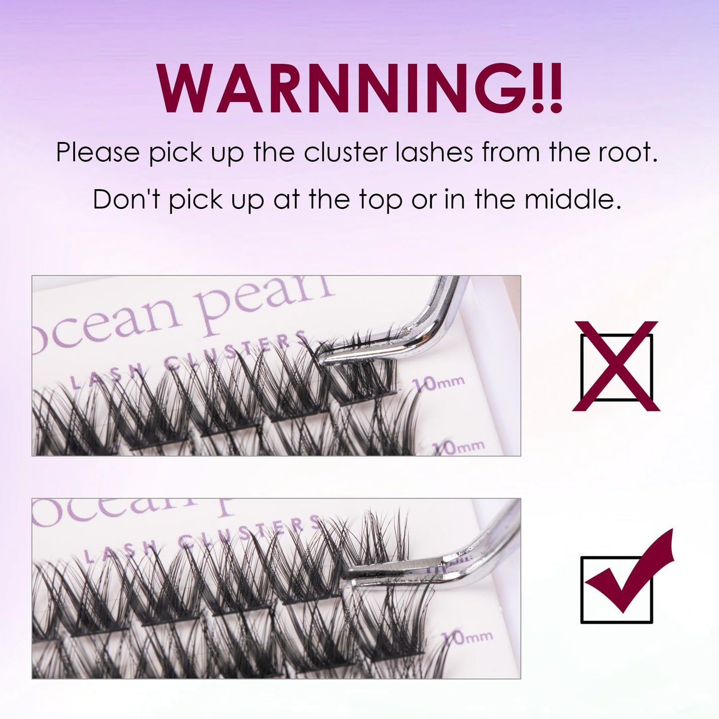 Lash Extension Kit 72 Cluster Individual Lashes Natural with Lash Bond and Seal Super Hold Eyelash Tweezers Lash Glue Remover Easy to Remove Lash Clusters Kit DIY at Home 10-16mm C/D Curl - OP01