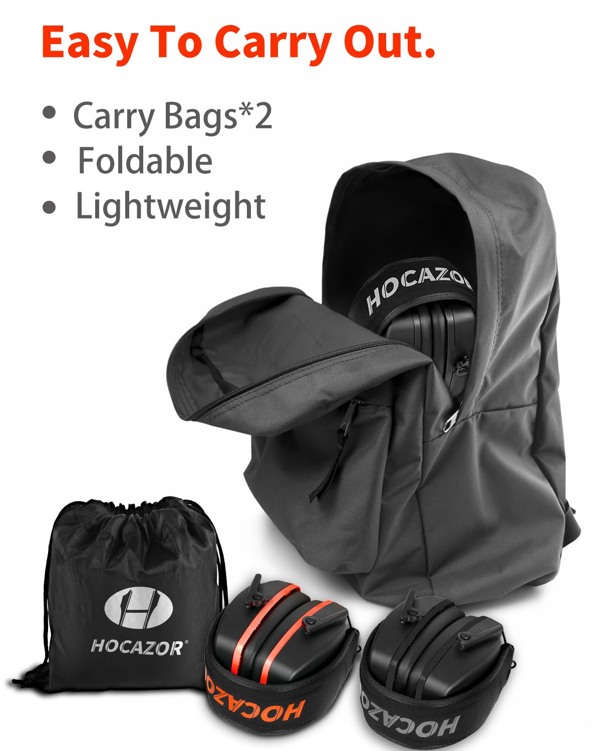Hocazor Shooting Ear Protection NRR 26dB Suit for Shooters Hunting Range Racing Concert Sports Events Airports - Black&Purple HO1006