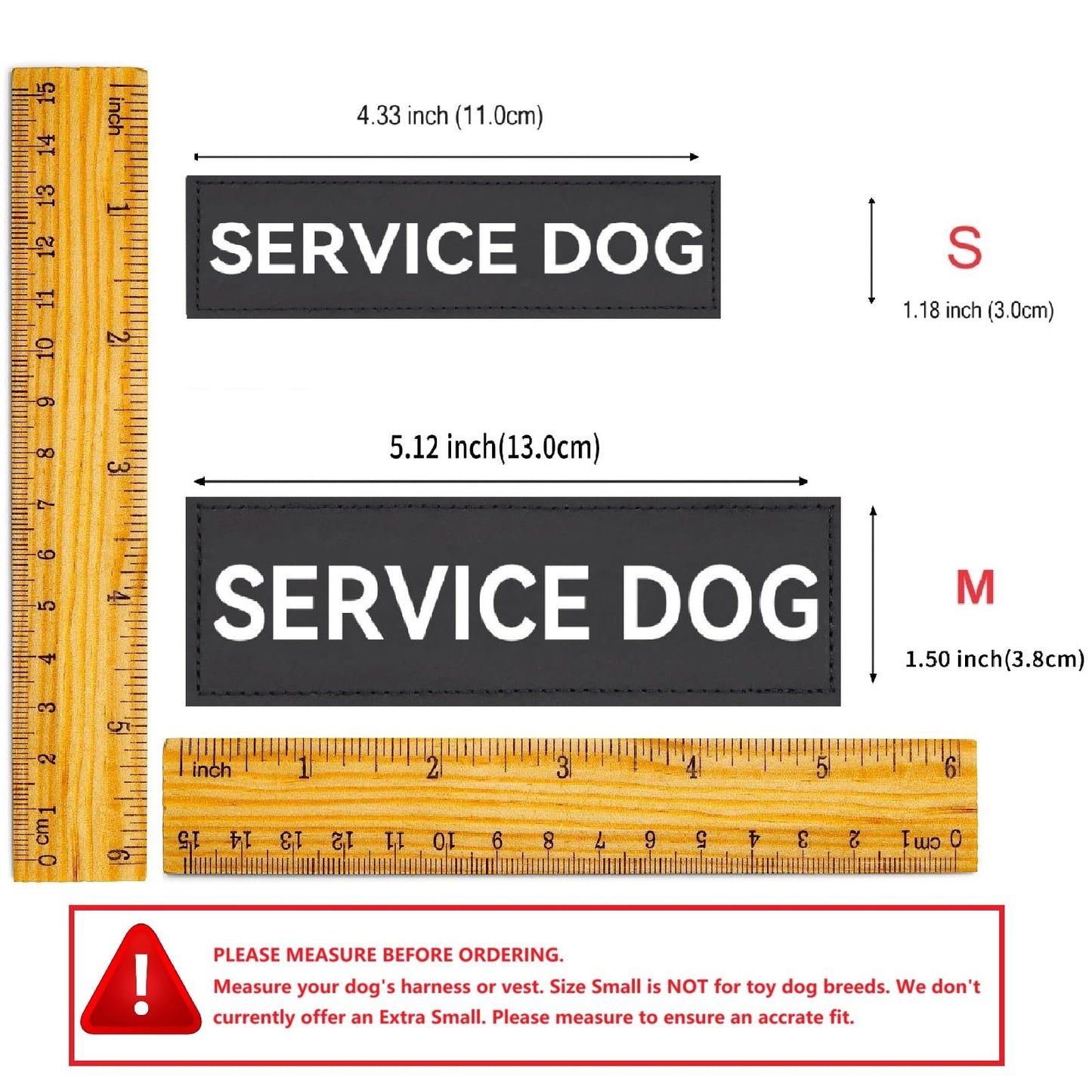 Service Dog Patch 8 Pcs, Do Not Pet, Best Friend, in Training, Emotional Support Patch, (Small -1.18 x 4.33)