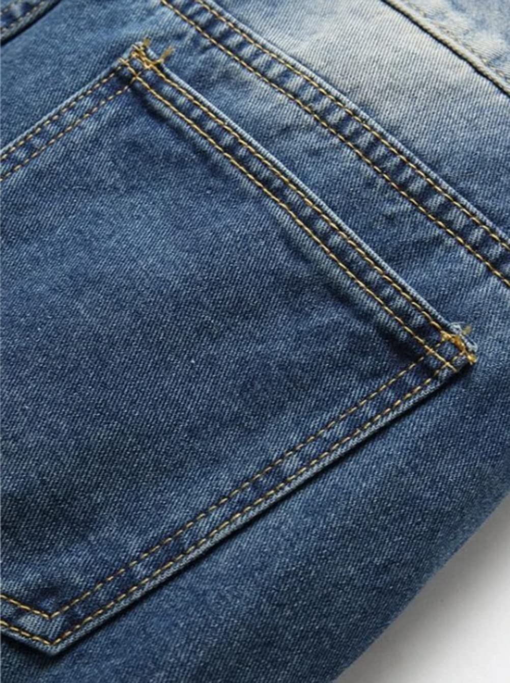 HUNGSON Men's Slim Fit Stretch Jeans Ripped Skinny Jeans for Men, Distressed Straight Leg Fashion Comfort Flex Waist Pants