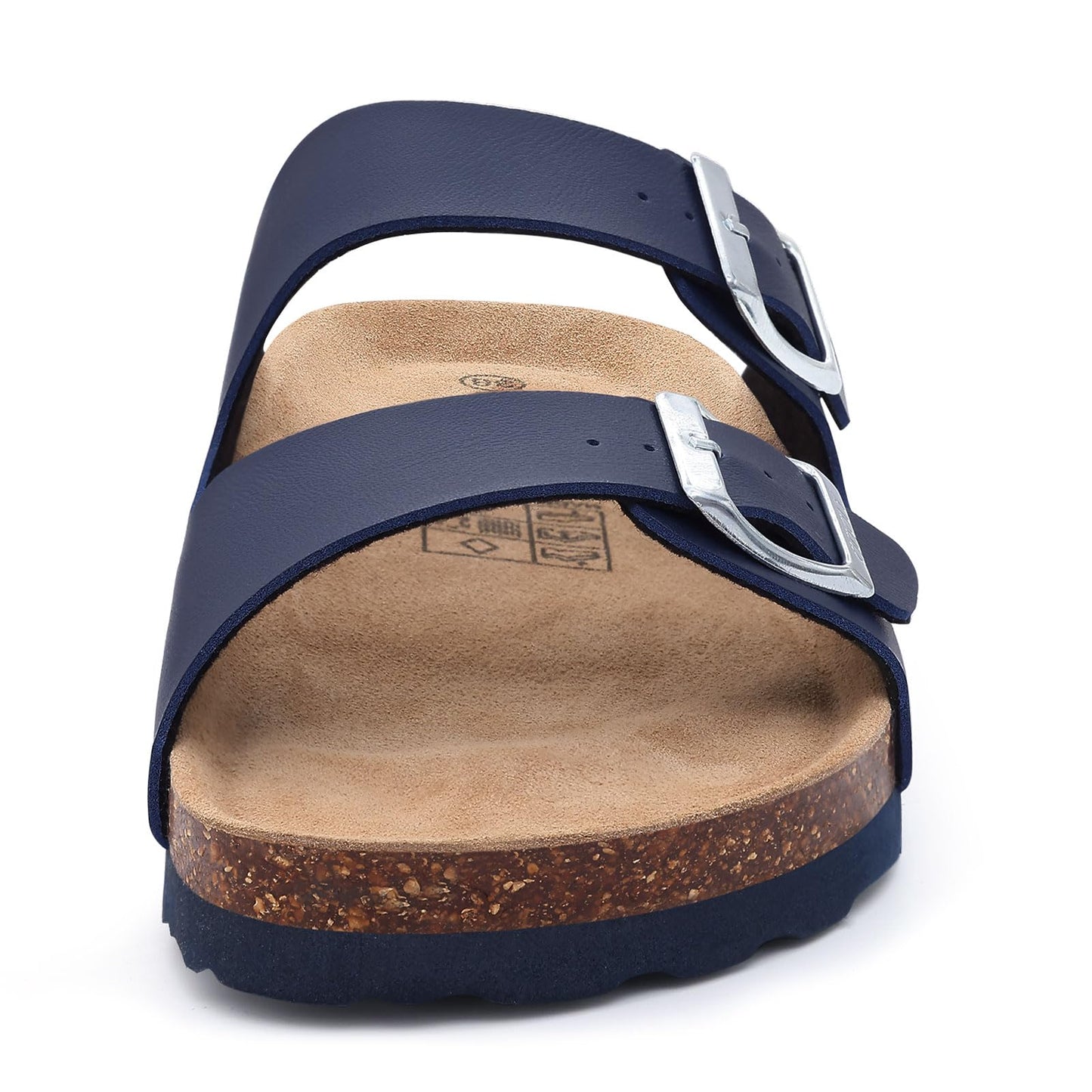 ODOLY Women's Cork Footbed Slide Sandal, Arch Support Summer Outdoor Sandals with Adjustable Buckle, Black US Women Size 10, EU Women Size 41