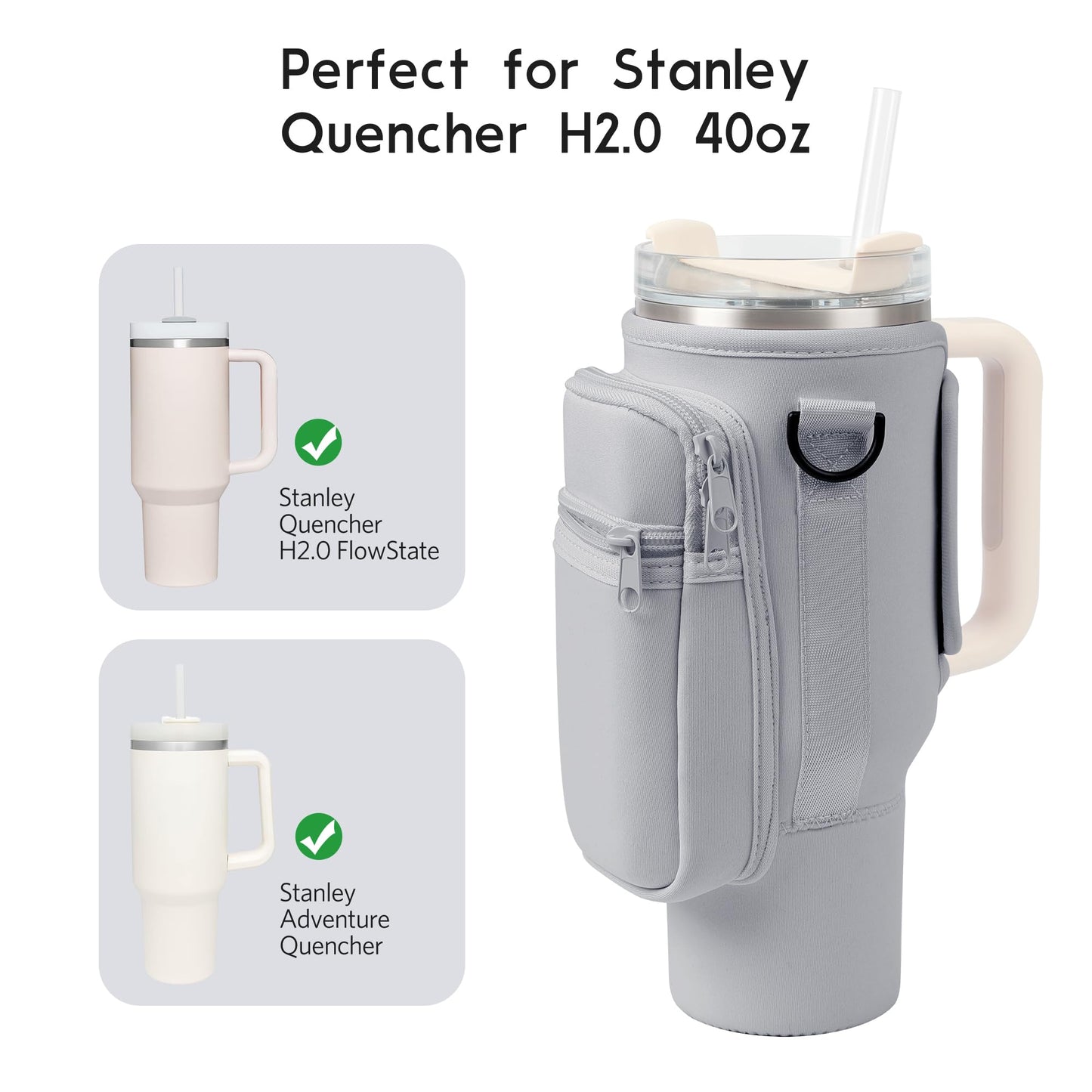 Stanley Cup Carrier With Pocket With Adjustable Strap
