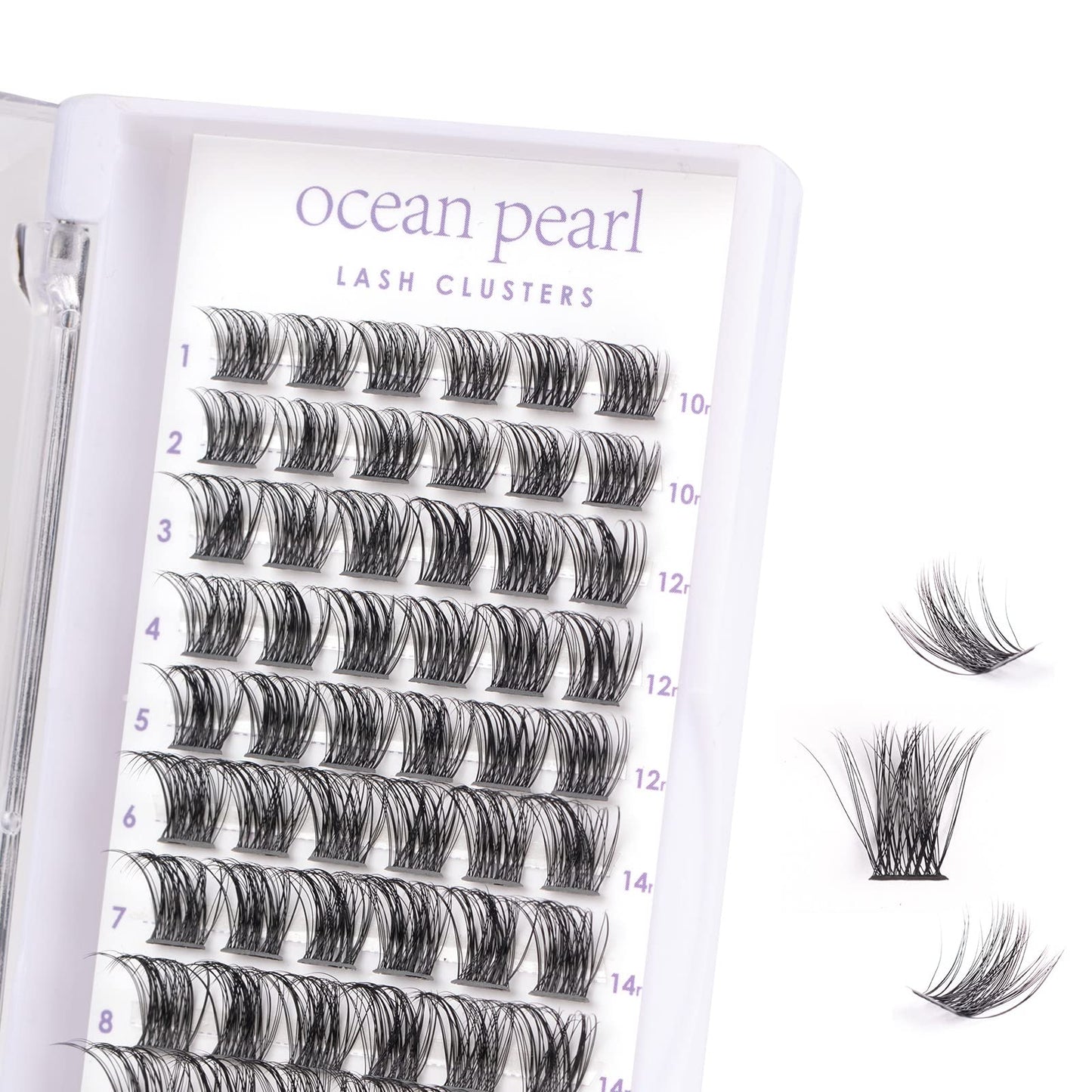 Lash Extension Kit 72 Cluster Individual Lashes Natural with Lash Bond and Seal Super Hold Eyelash Tweezers Lash Glue Remover Easy to Remove Lash Clusters Kit DIY at Home 10-16mm C/D Curl - OP01