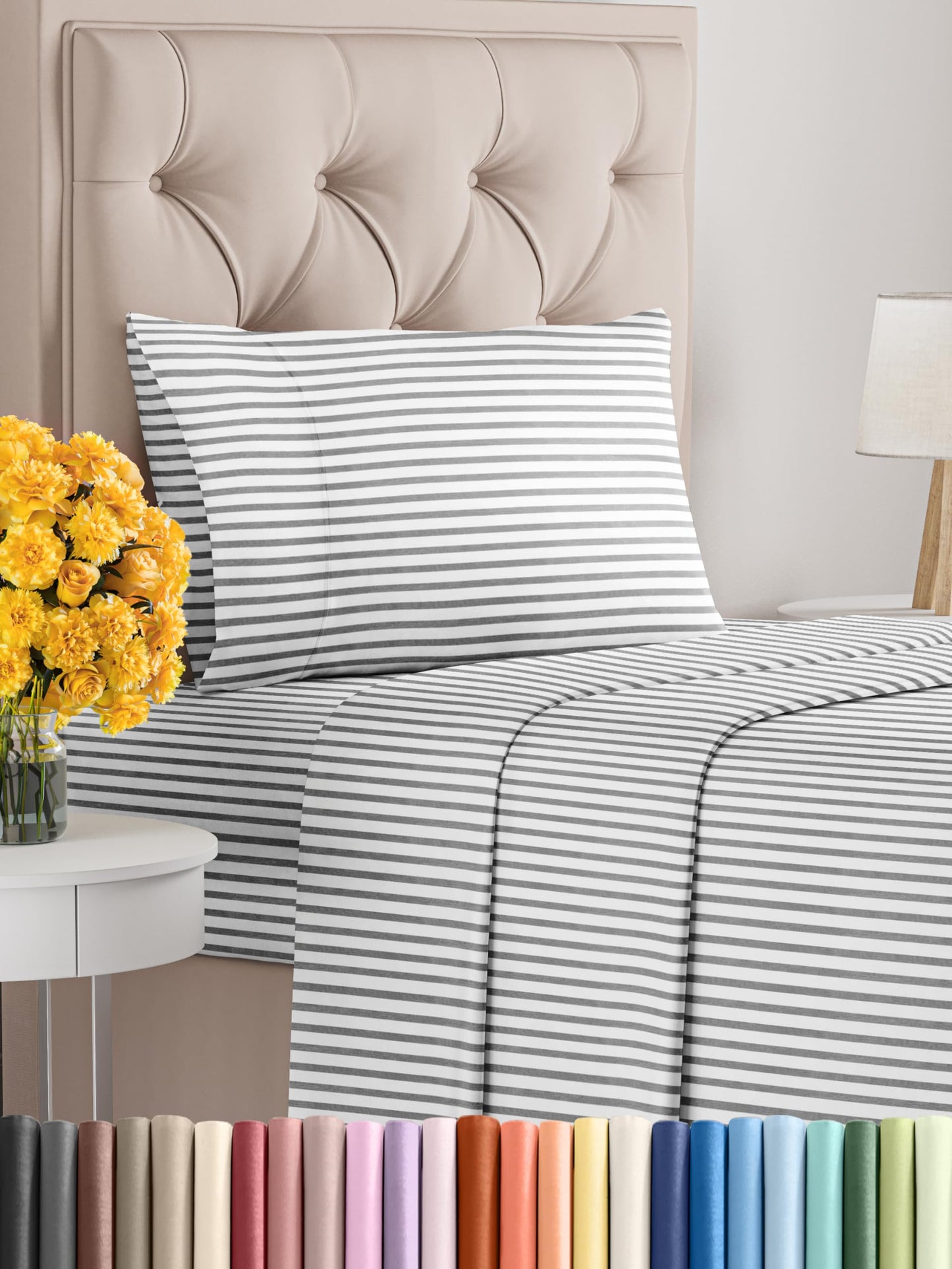 Queen Size 4 Piece Sheet Set - Comfy Breathable & Cooling Sheets - Hotel Luxury Bed Sheets for Women & Men - Deep Pockets, Easy-Fit, Extra Soft & Wrinkle Free Sheets - White Oeko-Tex Bed Sheet Set