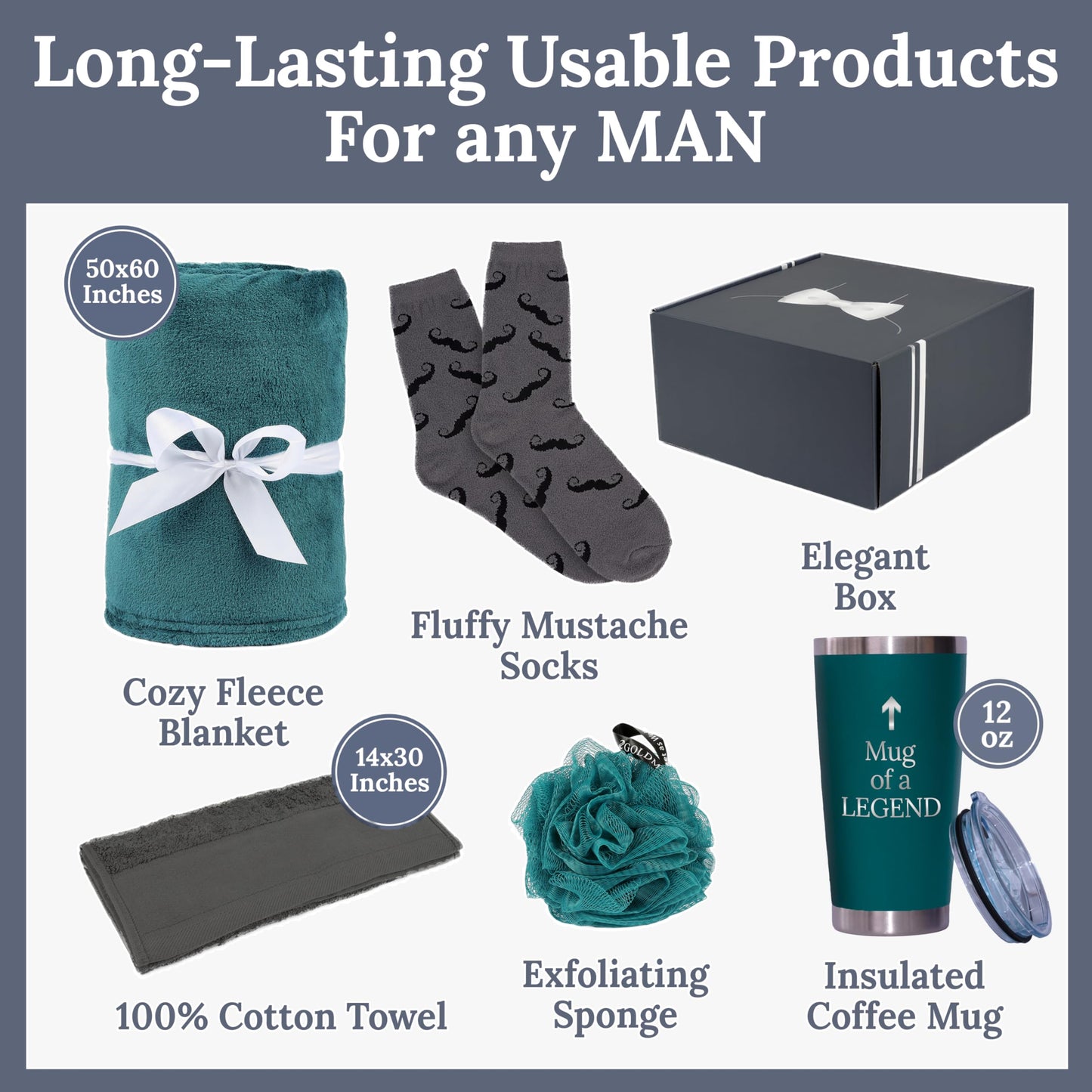 GOLDMUS Men Gift Set - Unique Gift Box for Men - Outstanding Birthday Gifts for Men, Thoughtful Gifts for Dad, Popular Gifts for Boyfriend & Thank You Gifts for Men - The Premium Gift Baskets for Men