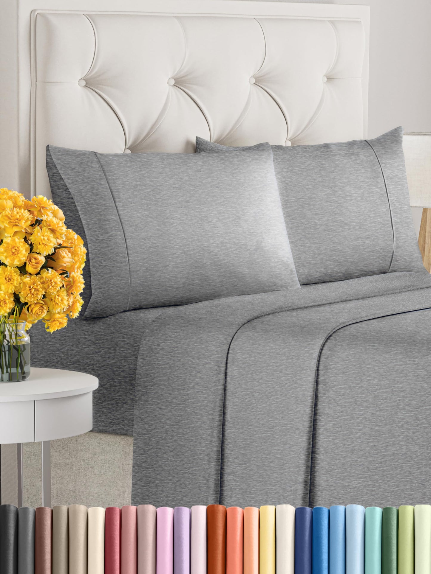 Queen Size 4 Piece Sheet Set - Comfy Breathable & Cooling Sheets - Hotel Luxury Bed Sheets for Women & Men - Deep Pockets, Easy-Fit, Extra Soft & Wrinkle Free Sheets - White Oeko-Tex Bed Sheet Set