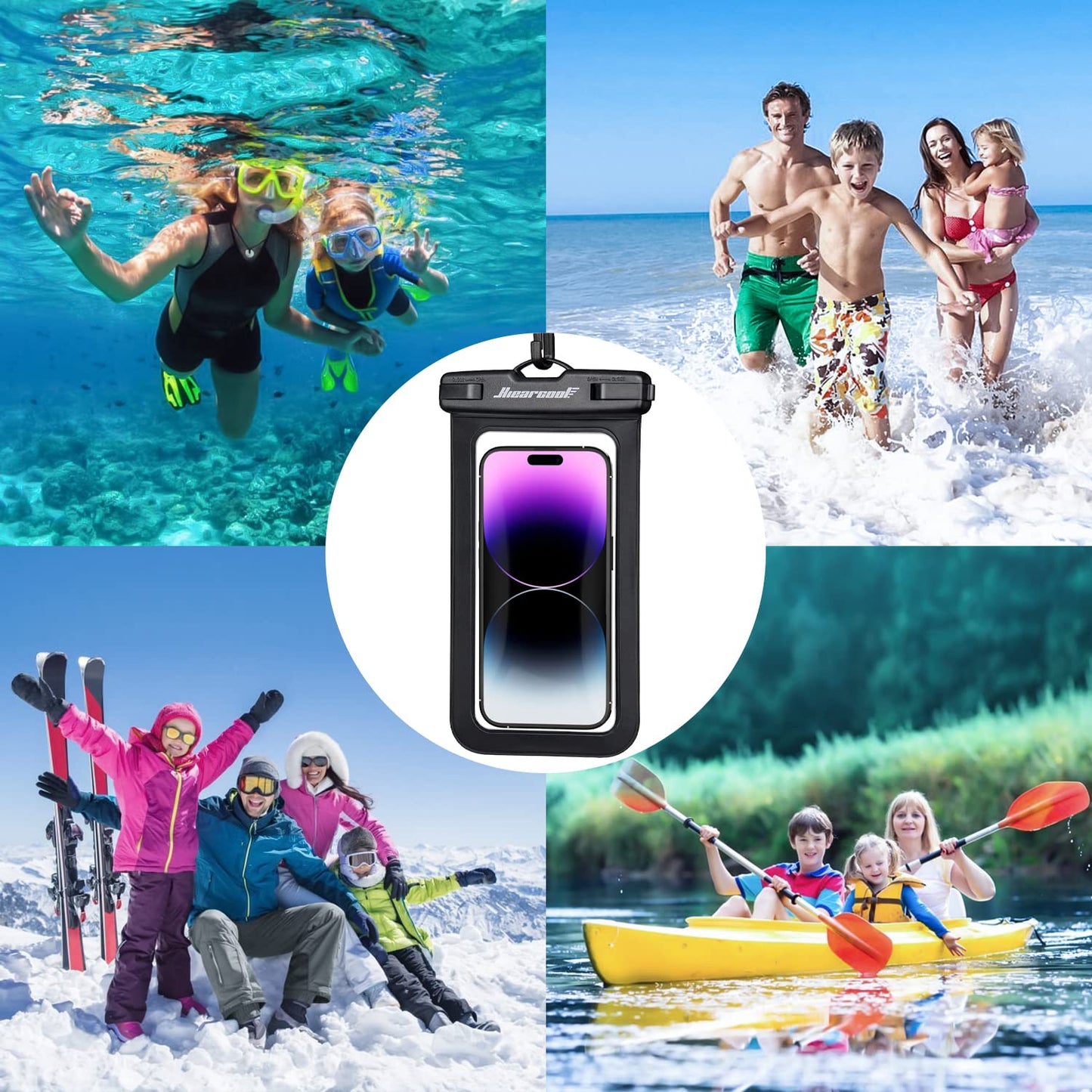 Hiearcool Waterproof Phone Pouch, Waterproof Phone Case for iPhone 15 14 13 12 Pro Max, IPX8 Cellphone Dry Bag Beach Cruise Ship Essentials 2Pack-8.3"